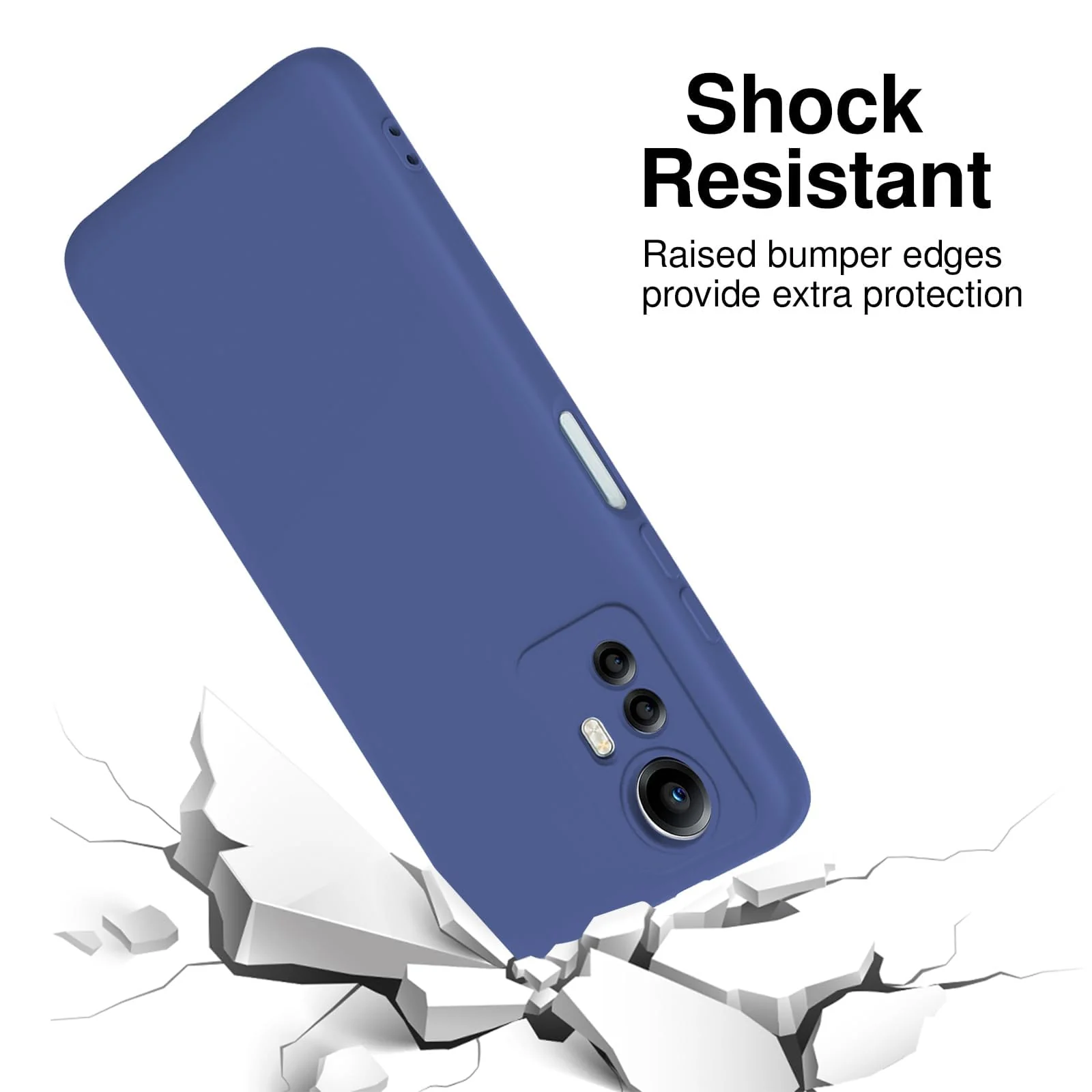 DL3 Mobilak Xiaomi Redmi Note 12S Case, Soft Flexible Liquid Silicone Gel Rubber Bumper Cover, Full Body Shockproof Protective Phone Case - Blue