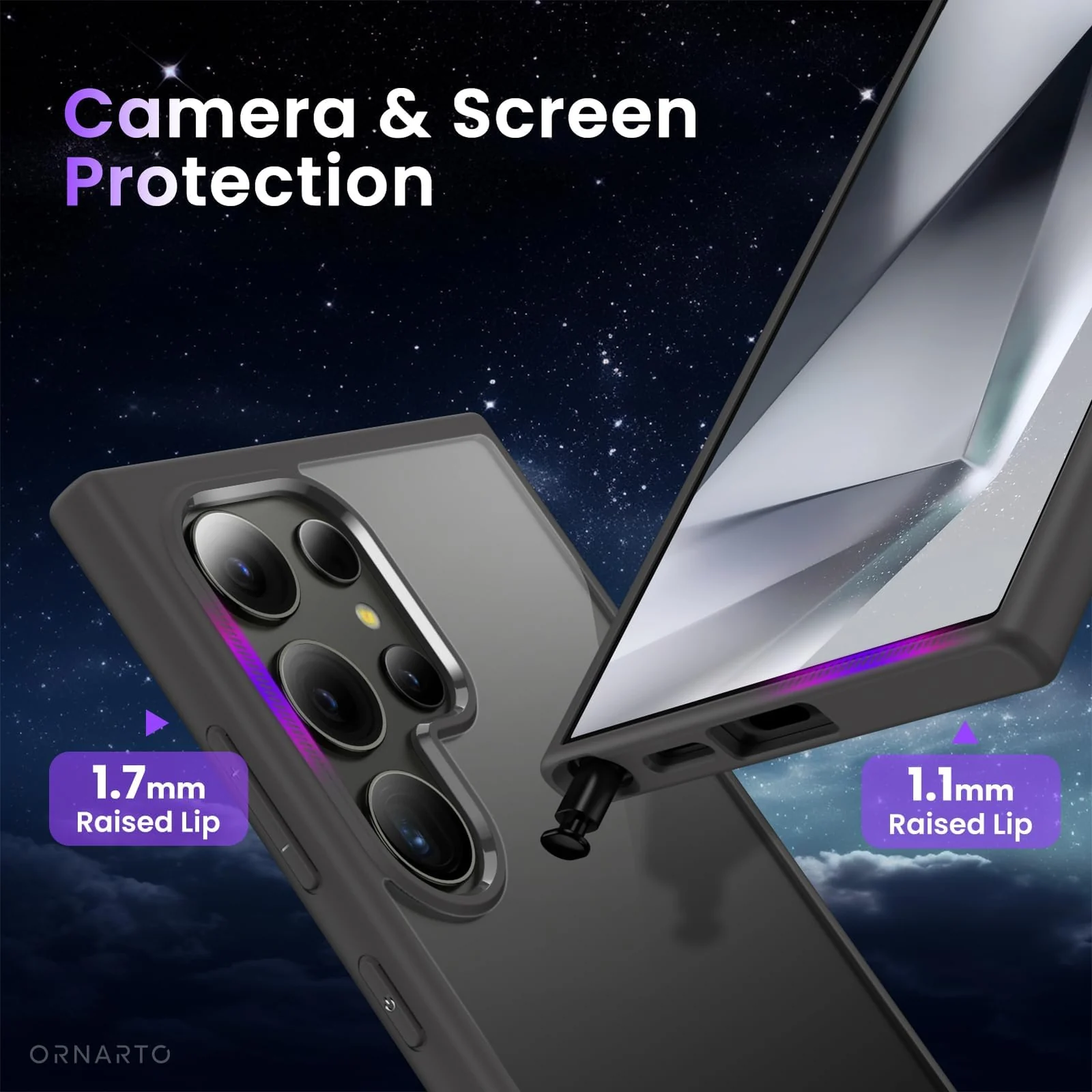 DL3 Mobilak PC and TPU Protective Case for Samsung Galaxy S24 Ultra with Camera Protection and Military-Grade Protection - Titanium Grey