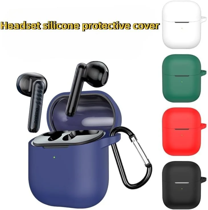 DL3 Mobilak Silicone Case Compatible with Oraimo Freepods Neo OTW-330S Earbuds, Soft Silicone Protective Case Cover, Shockproof Sleeve with Carabiner For Oraimo Freepods Neo OTW-330S - Red