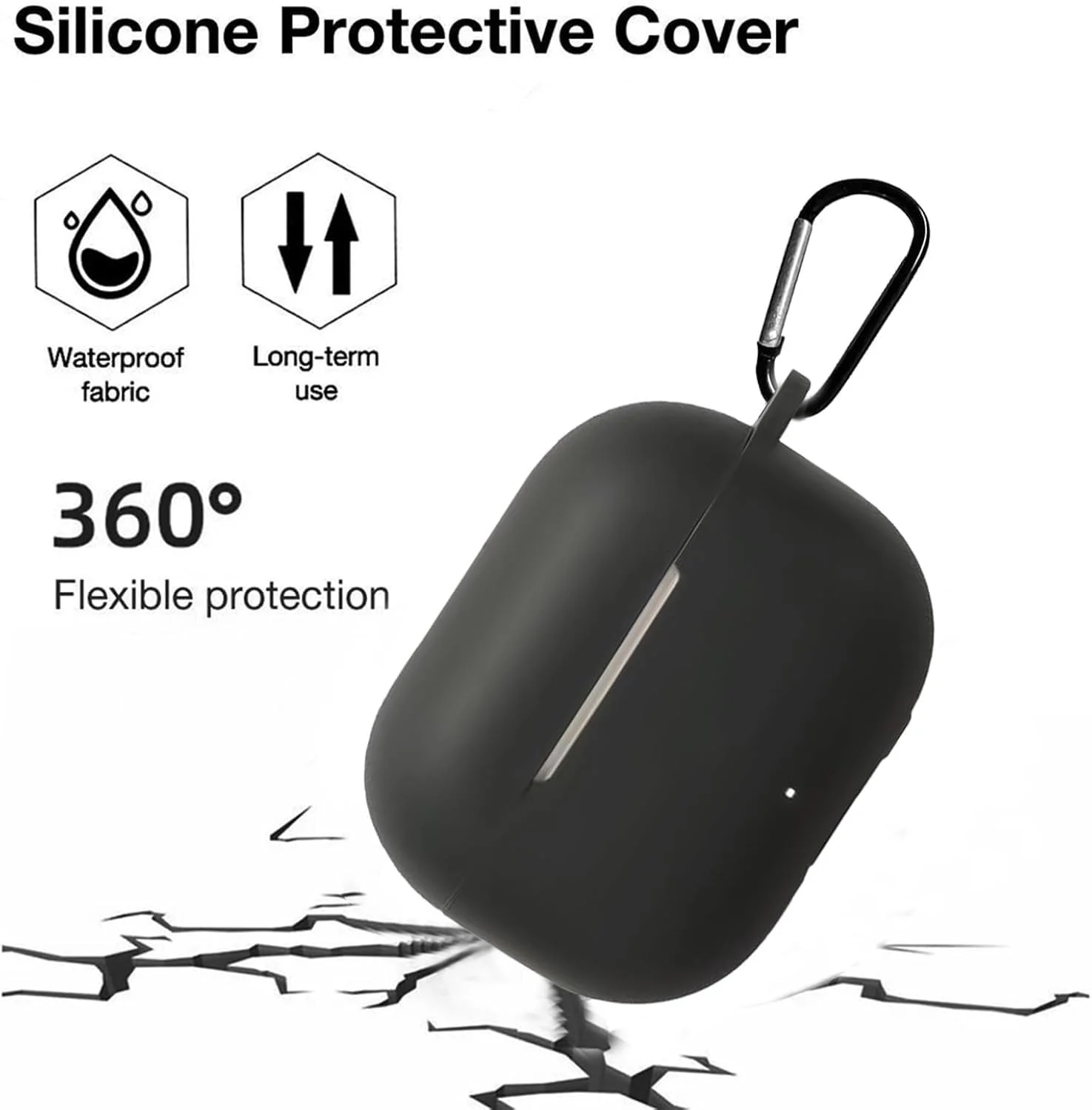 DL3 Mobilak Silicone Case Compatible with HUAWEI FreeBuds SE 4 ANC Earbuds, Soft Silicone Protective Case Cover, Shockproof Sleeve with Carabiner - Black