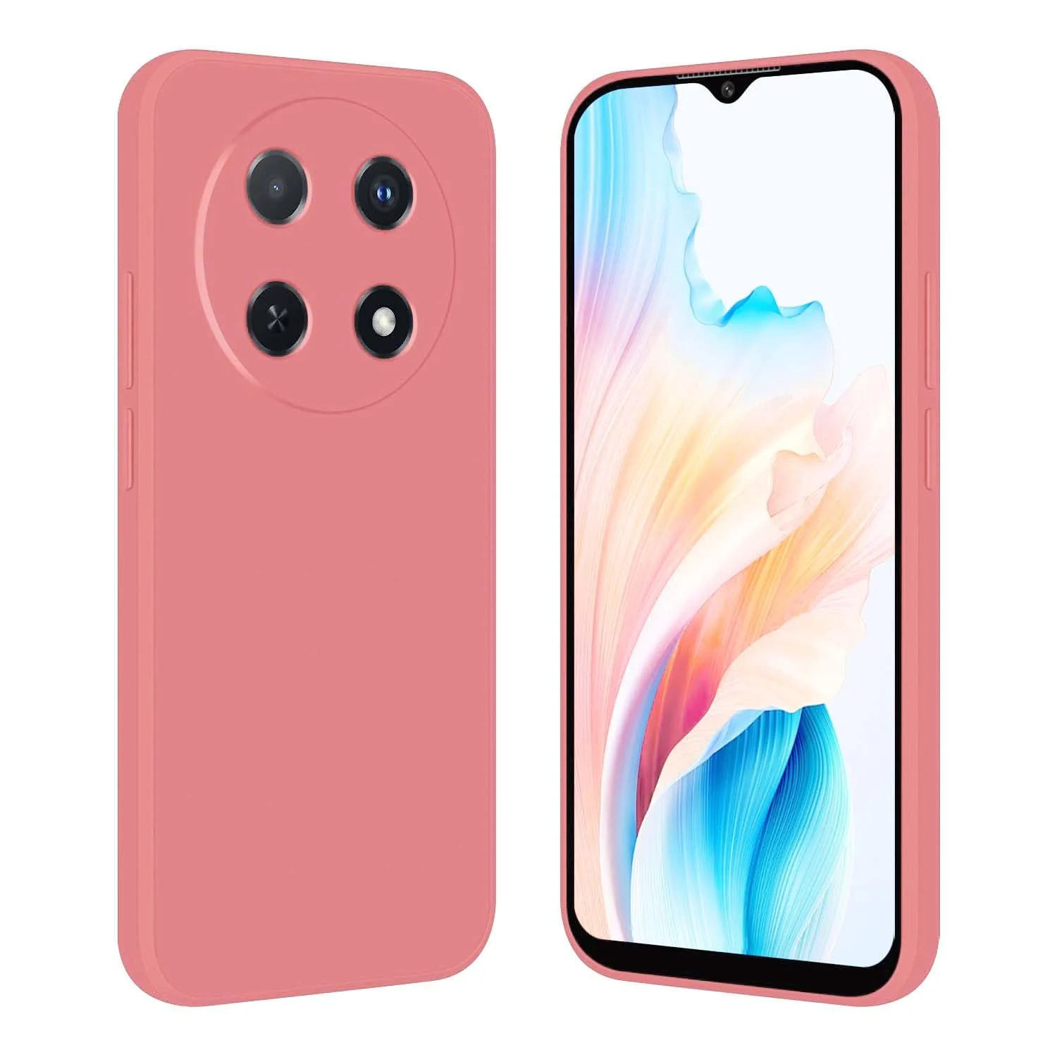 DL3 Mobilak Liquid Silicone Case for Huawei nova 12i, Shock-absorbing protection, Scratch-resistant surface, Soft microfiber lining - Pink