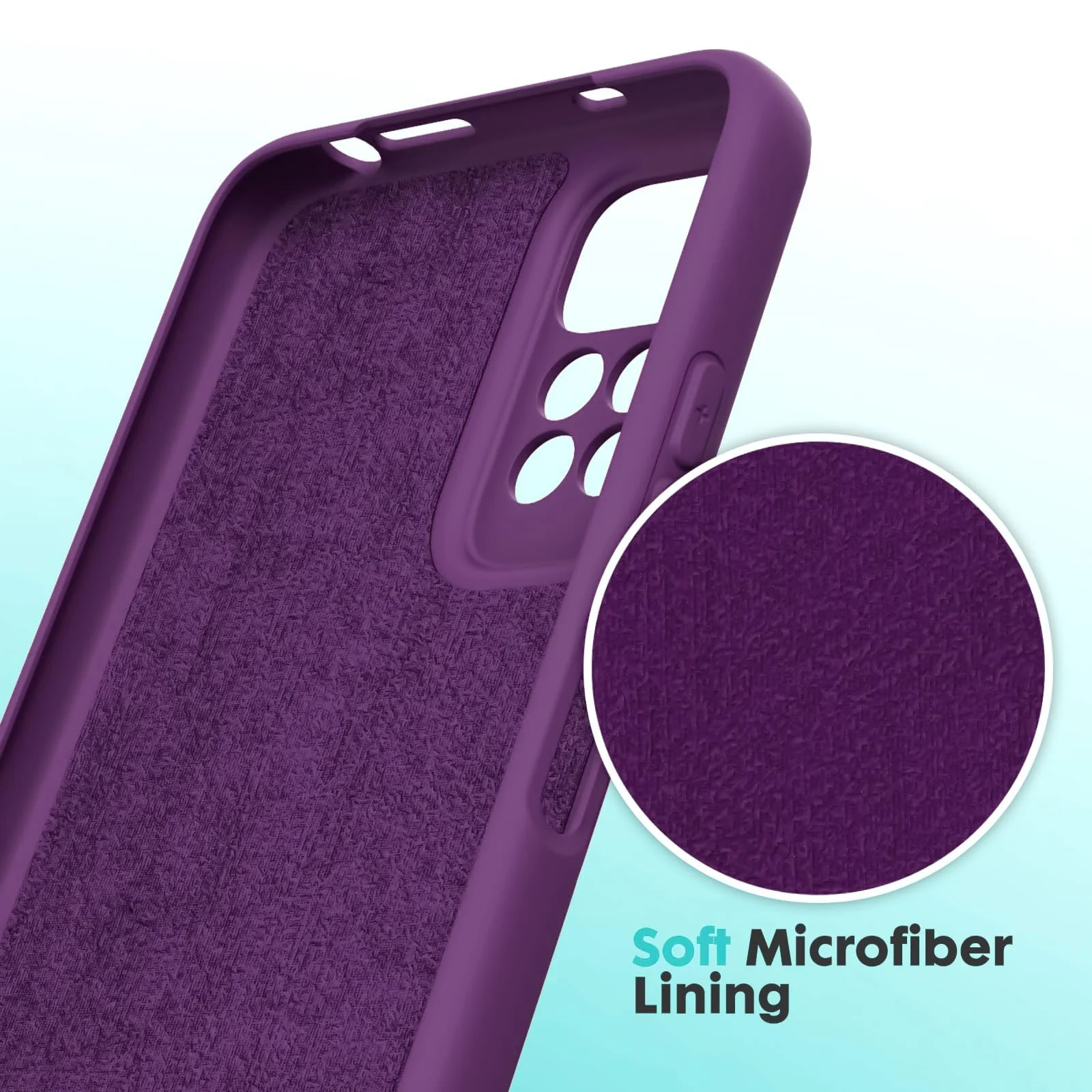 DL3 Mobilak Liquid Silicone Protective Case with Soft Microfiber Lining with Full Camera Protection for Xiaomi Redmi Note 12 Pro 4G / Redmi Note 11 Pro 4G&5G - Violet