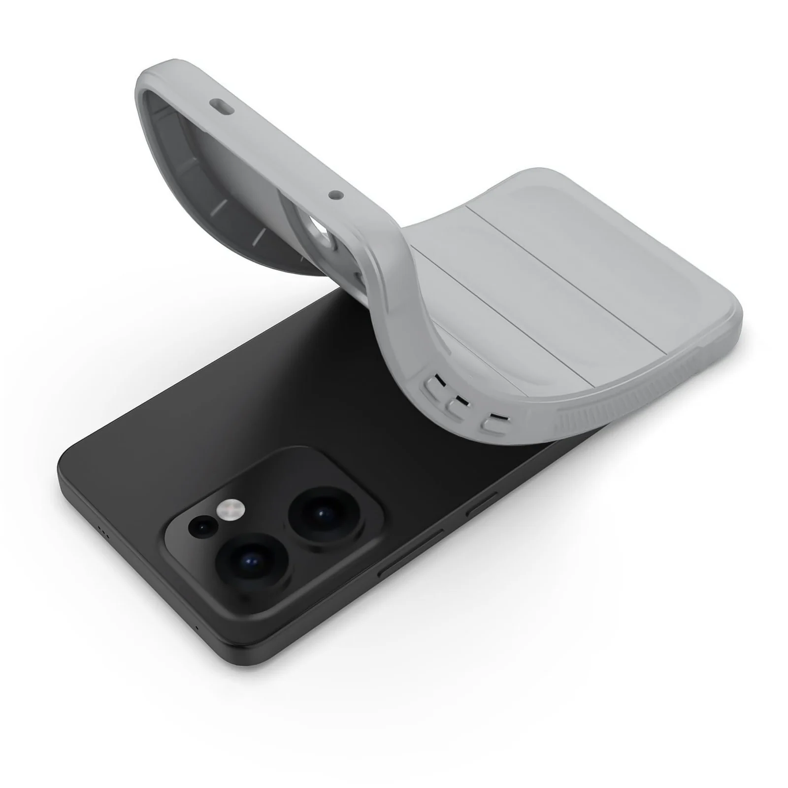 DL3 Mobilak Flexible Silicone and TPU Protective Case with Camera Protection for OPPO Reno 13F - Gray