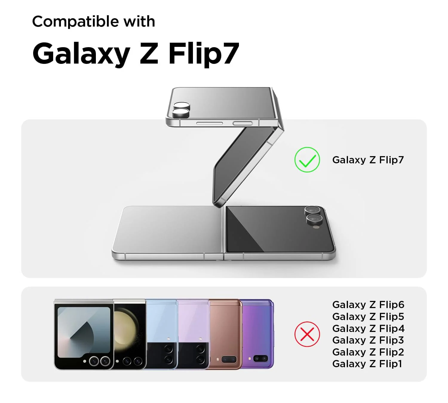 DL3 Mobilak Front Screen Protector for Samsung Galaxy Z Flip 7 2025, Tempered Glass Film with Easy Installation, Compatible with Cover, HD - Clear