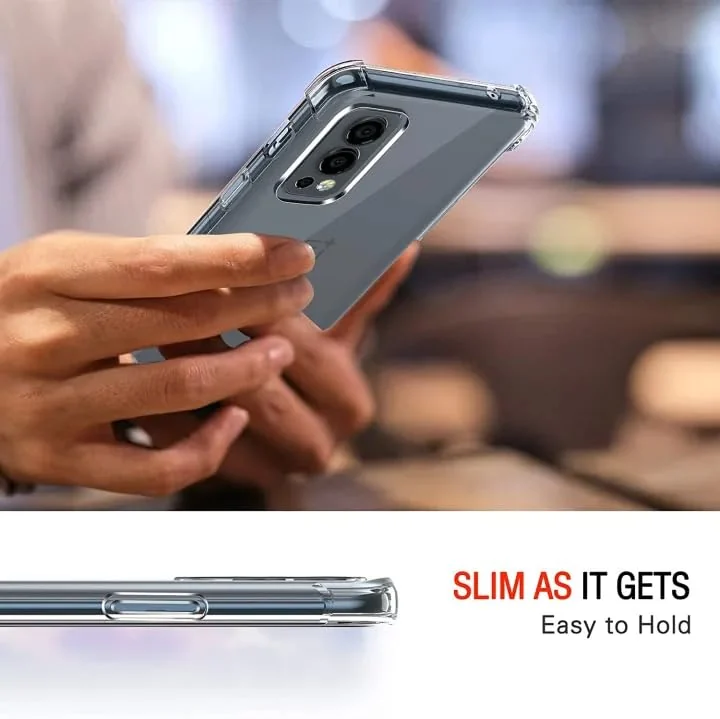 DL3 Mobilak Case Compatible with OnePlus Nord 2 5G, Cover SiliconeTransparent TPU Gorilla Anti-shock Protector Camera Shockproof Corners - Clear