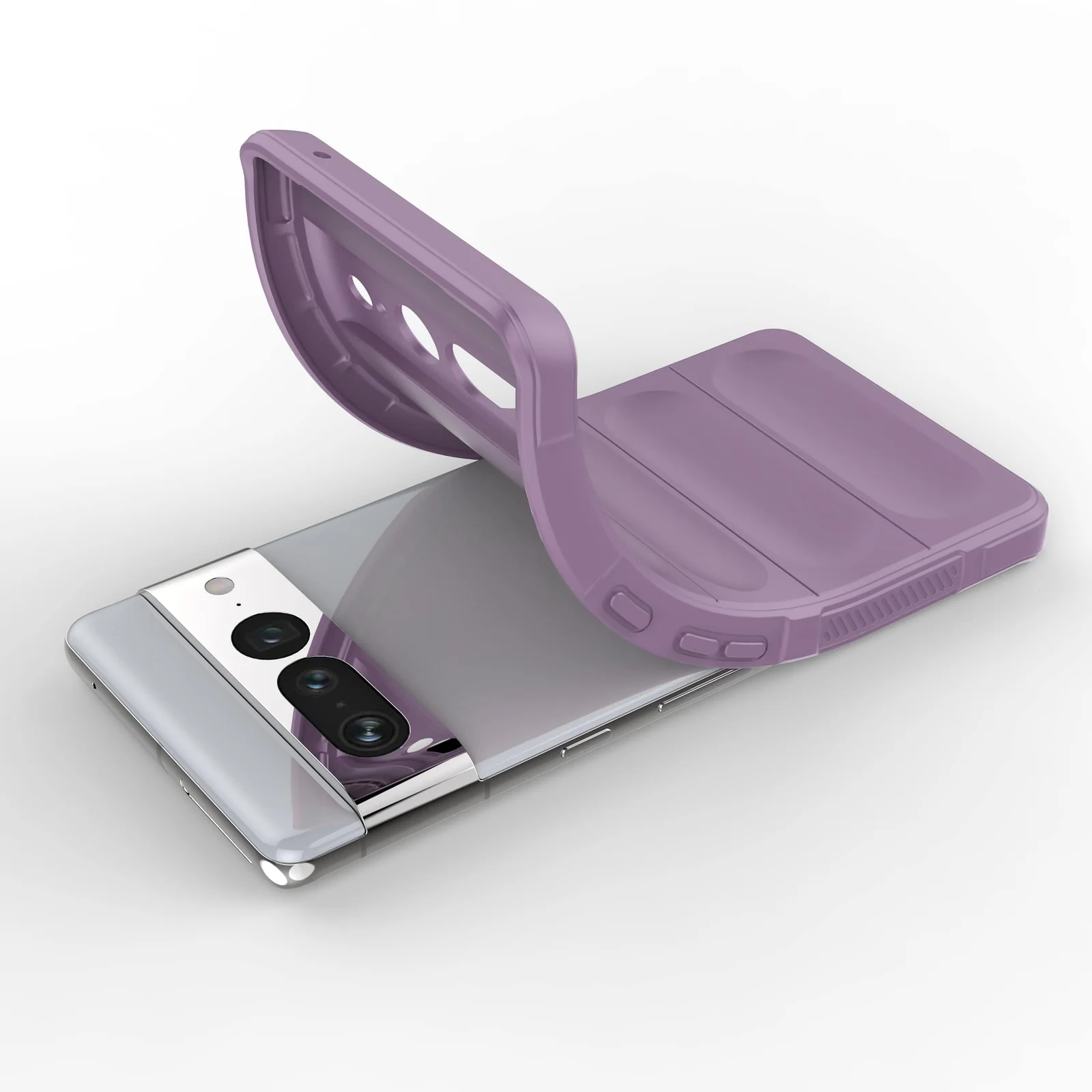DL3 Mobilak Soft Silicone Protective Case for Google Pixel 7 Pro with Camera Protection and Shockproof Design - Purple