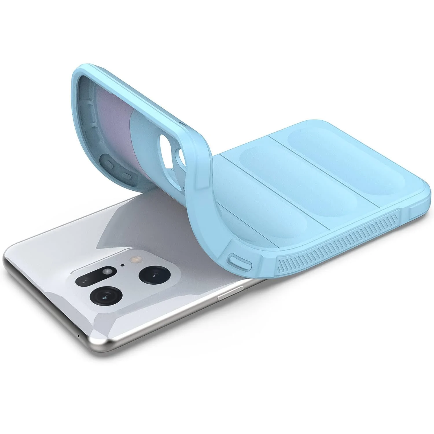 DL3 Mobilak Soft Silicone Protective Case for OPPO Find X5 with Camera Protection and Shockproof Design - Baby Blue