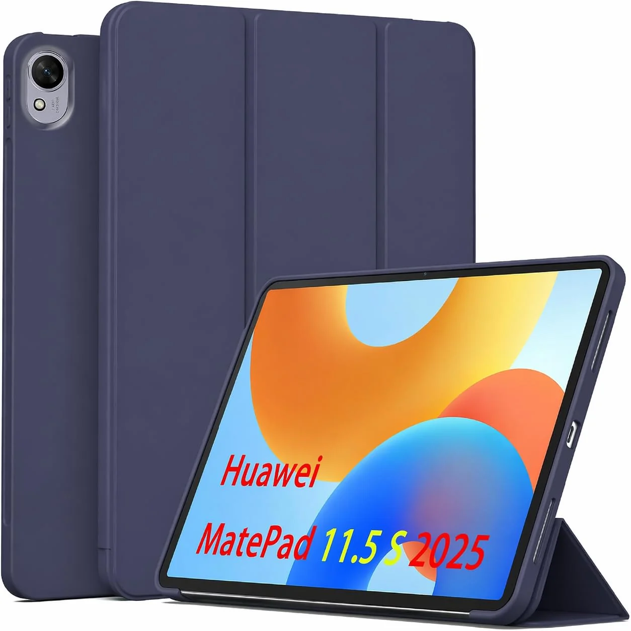 DL3 Mobilak Huawei Matepad 11.5S 2024/2025 Case with Pen Holder, Soft TPU Back Trifold Stand Protective Smart Cover Flip, Auto Wake & Sleep