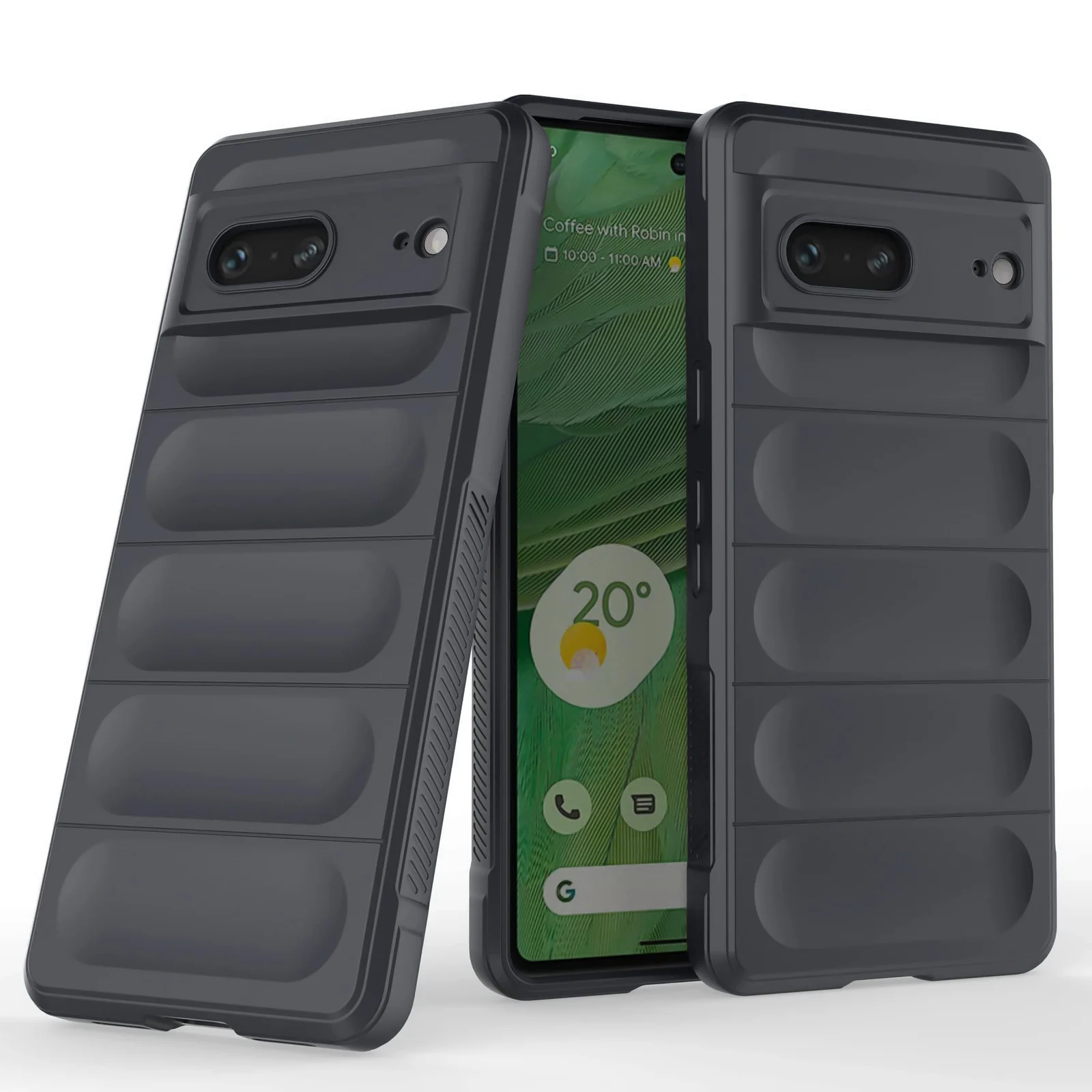 DL3 Mobilak Flexible Silicone and TPU Protective Case with Camera Protection for Google Pixel 7 - Dark Gray