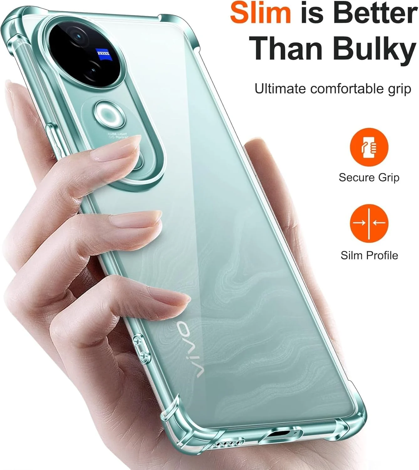 DL3 Mobilak Clear TPU Protective Case for vivo V40 5G with Camera Protection and Shockproof Design - Clear