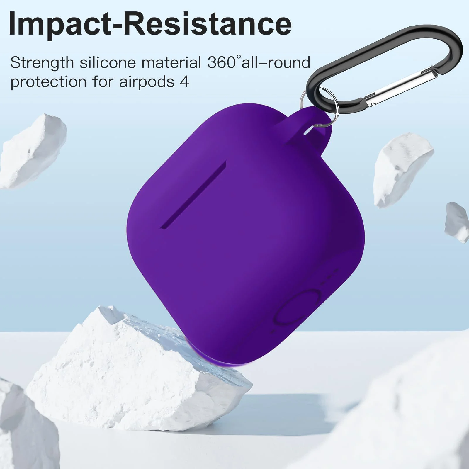 DL3 Mobilak Compatible with AirPods 4 Case (2024), Soft Silicone Full Protective Case Cover with Keychain, For Apple AirPods 4th Generation for Women Men - Purple