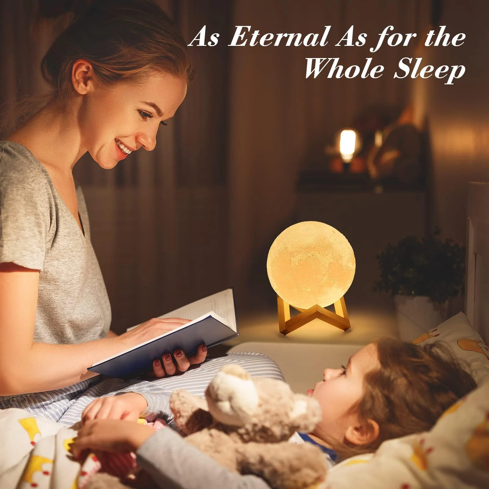 Mobigon 1500ML Air Humidifier 3D Moon Lamp light Diffuser Aroma Essential Oil USB Ultrasonic Humidificador Night Mist Purifier - White