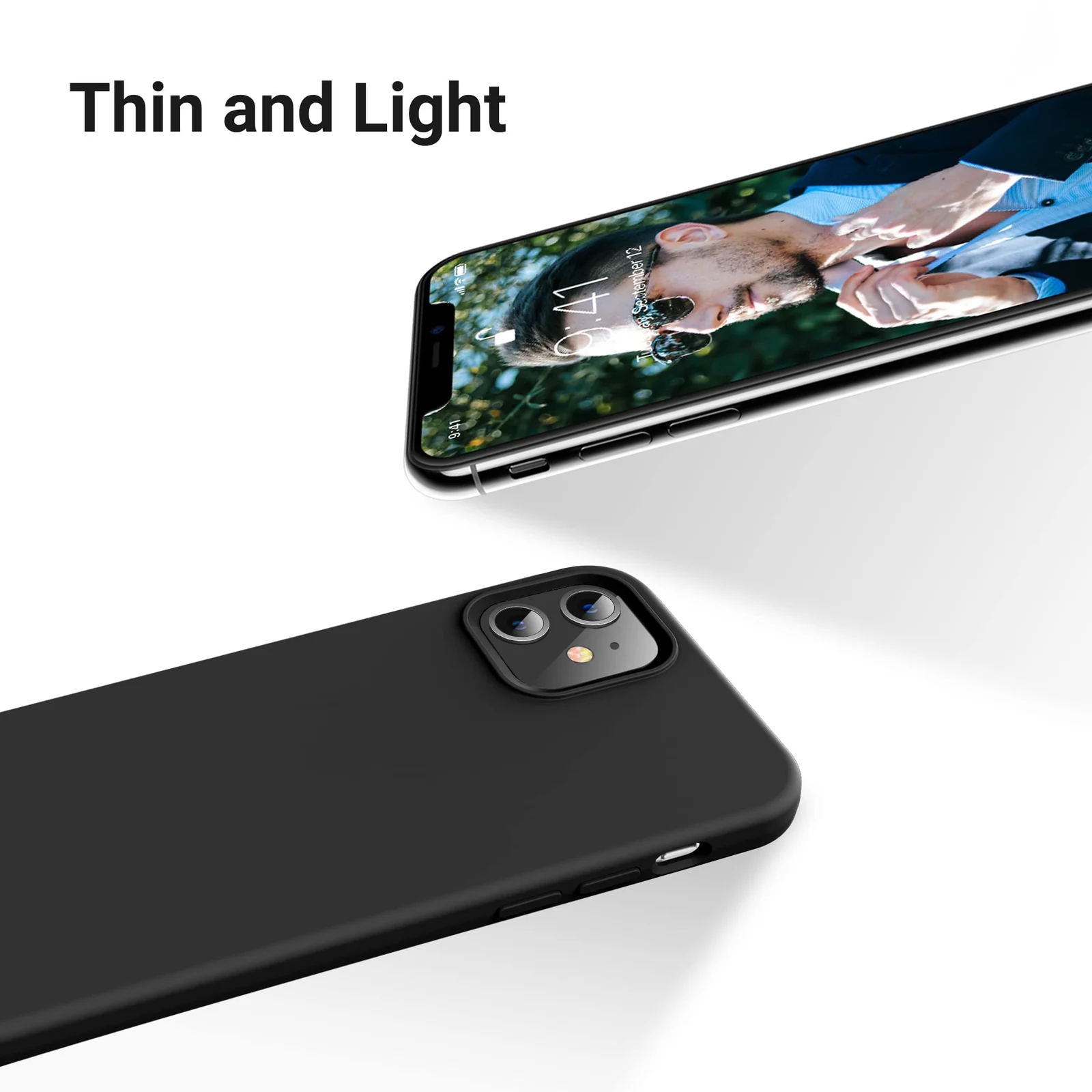 DL3 Mobilak Liquid Silicone Protective Case for iPhone 11 (6.1 Inch) with Camera Protection and Microfiber Lining - Black