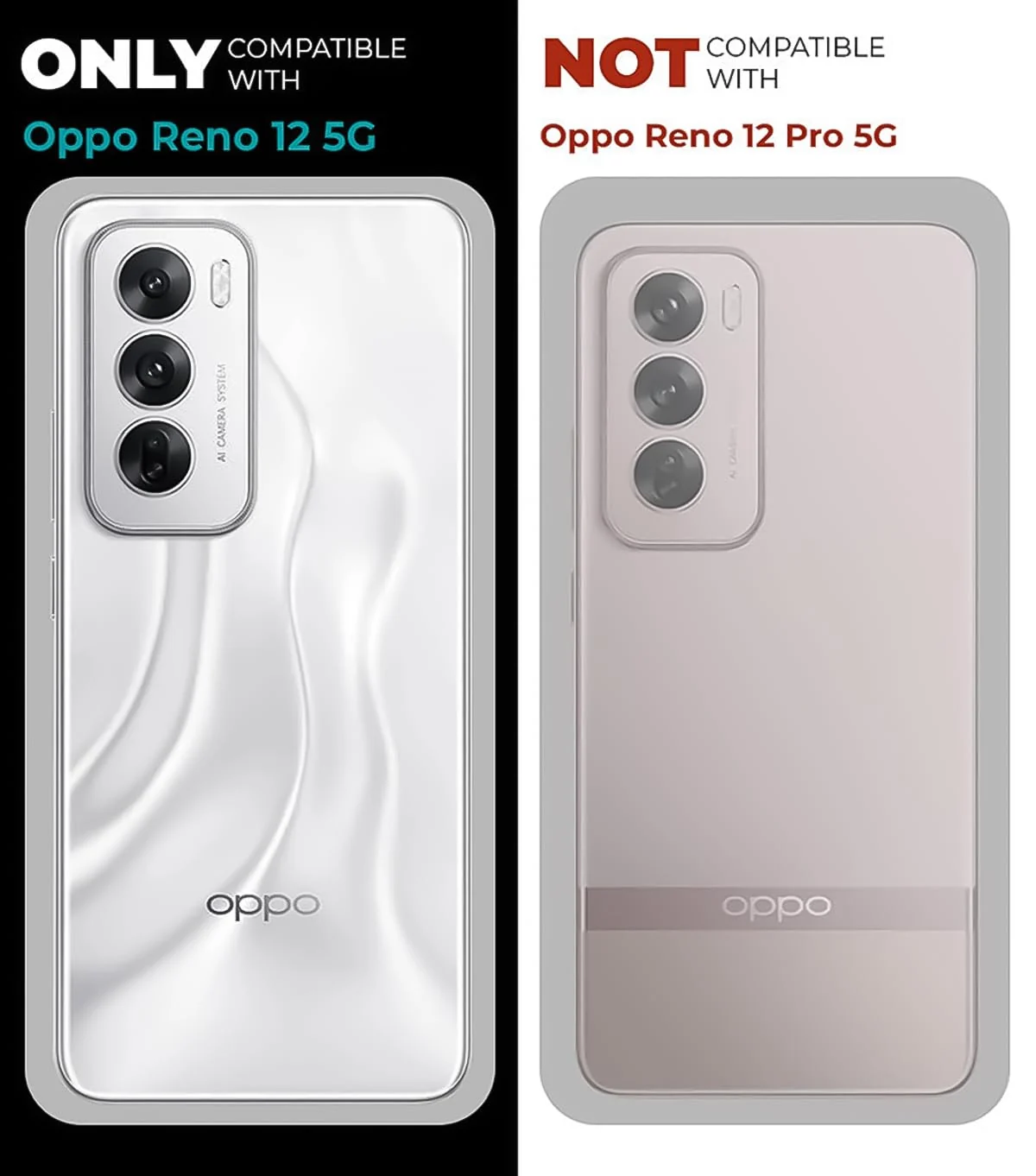 DL3 Mobilak Clear Protective Case for OPPO Reno 12 5G - Black