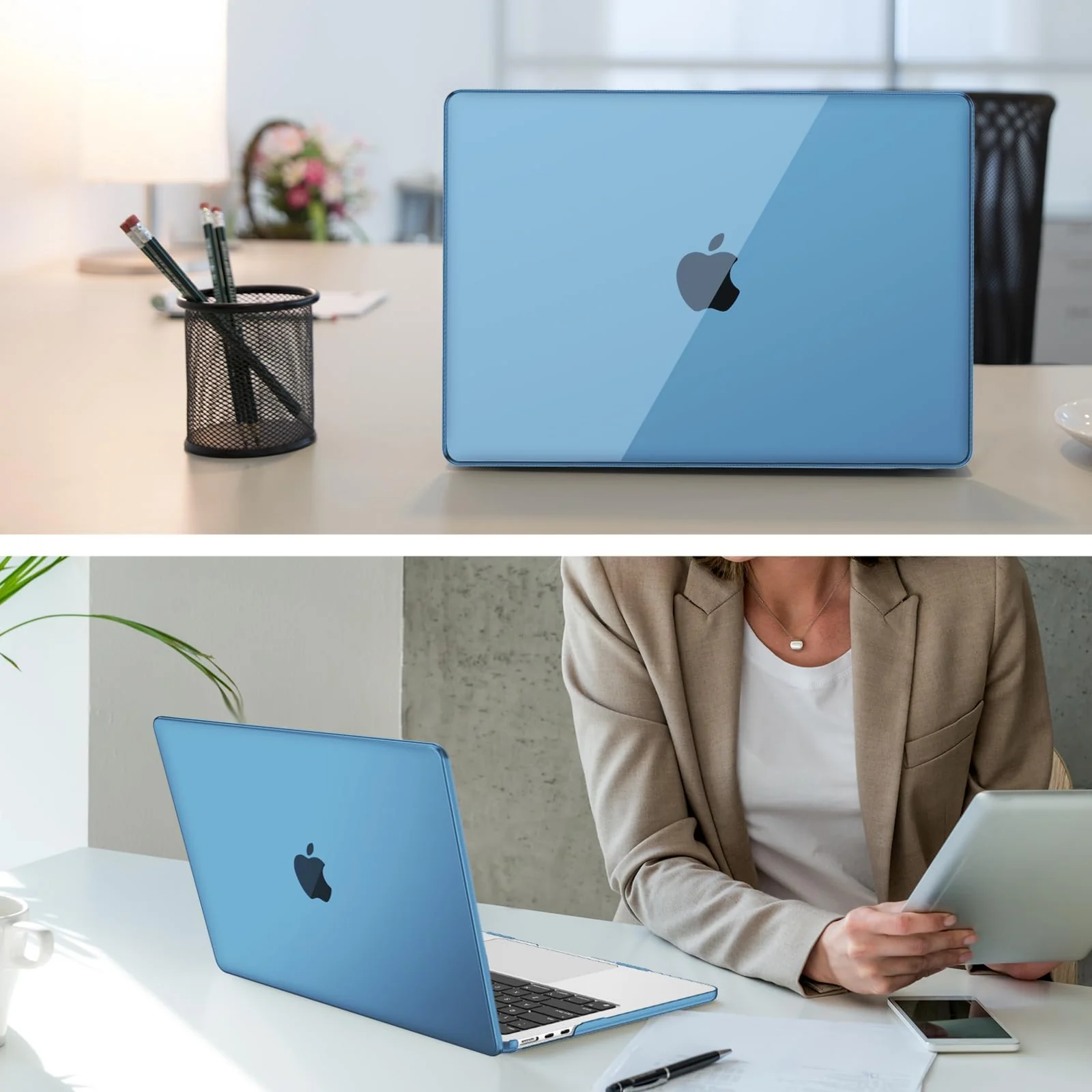 DL3 Mobilak Compatible with MacBook Pro 15 Case 2019 2018 2017 2016 Release A1990 A1707 with Touch Bar and Touch ID, Plastic Hard Case Shell Cover - Blue