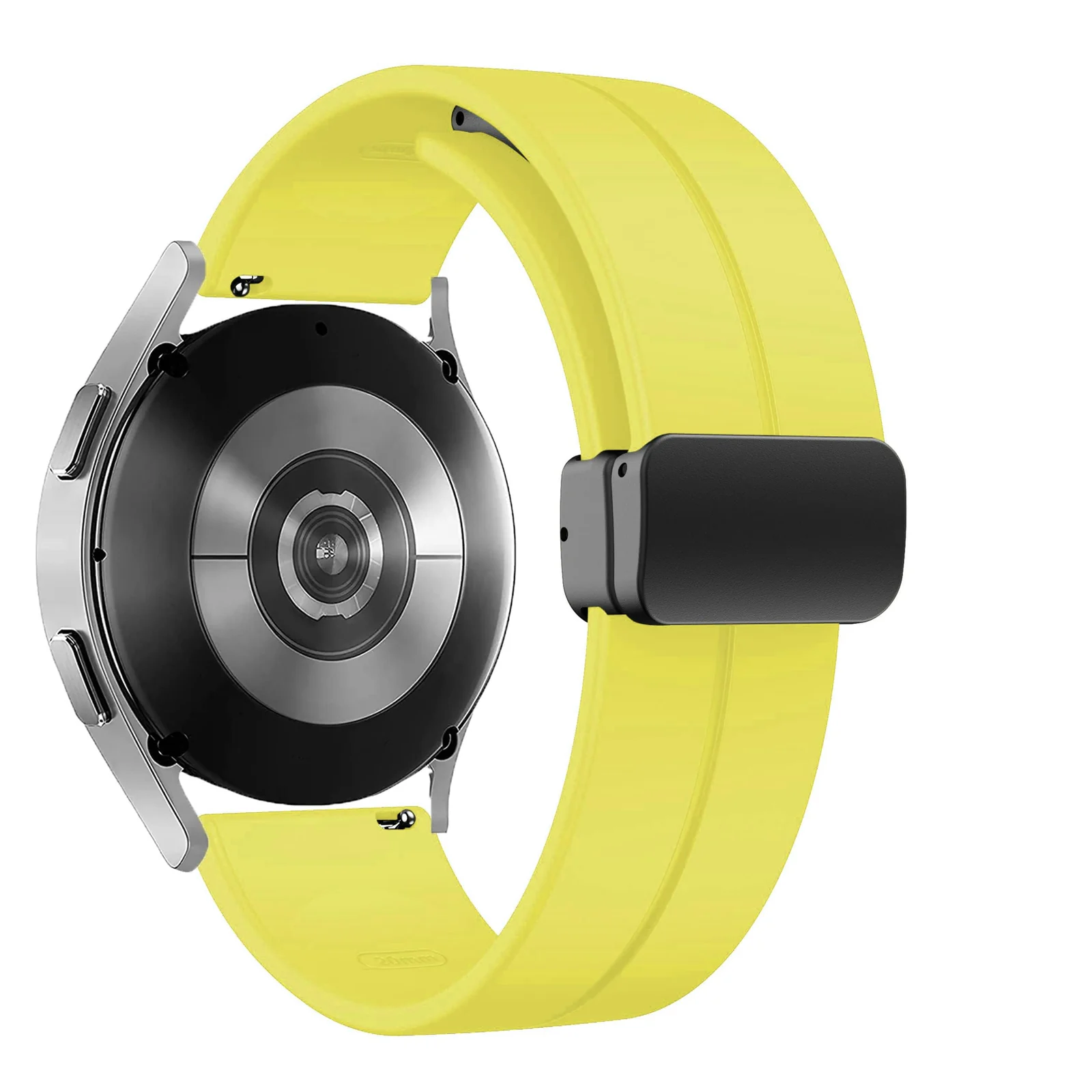 DL3 Mobilak 22MM Silicone Band Magnetic Clasp Strap For Xiaomi Redmi Watch 5 Active/5 Lite/Samsung Galaxy Watch 46mm/Watch 3 45mm/Gear S3/Huawei watch (GT6 GT5 GT4 GT3 GT2 GT 46MM)/GT6 Pro/Amazfit GTR4 - Yellow