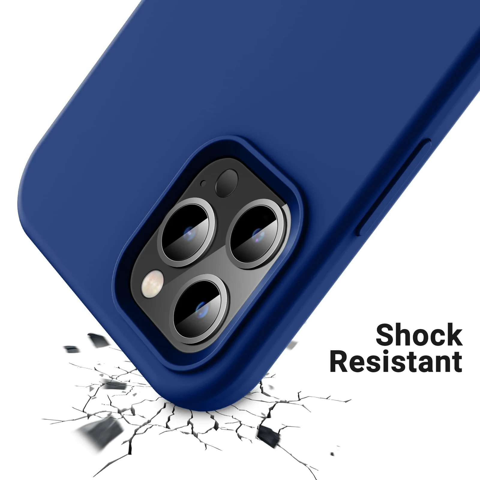 DL3 Mobilak Liquid Silicone Protective Case with Soft Microfiber Lining for iPhone 14 Pro Max (6.7 Inch) - Royal Blue