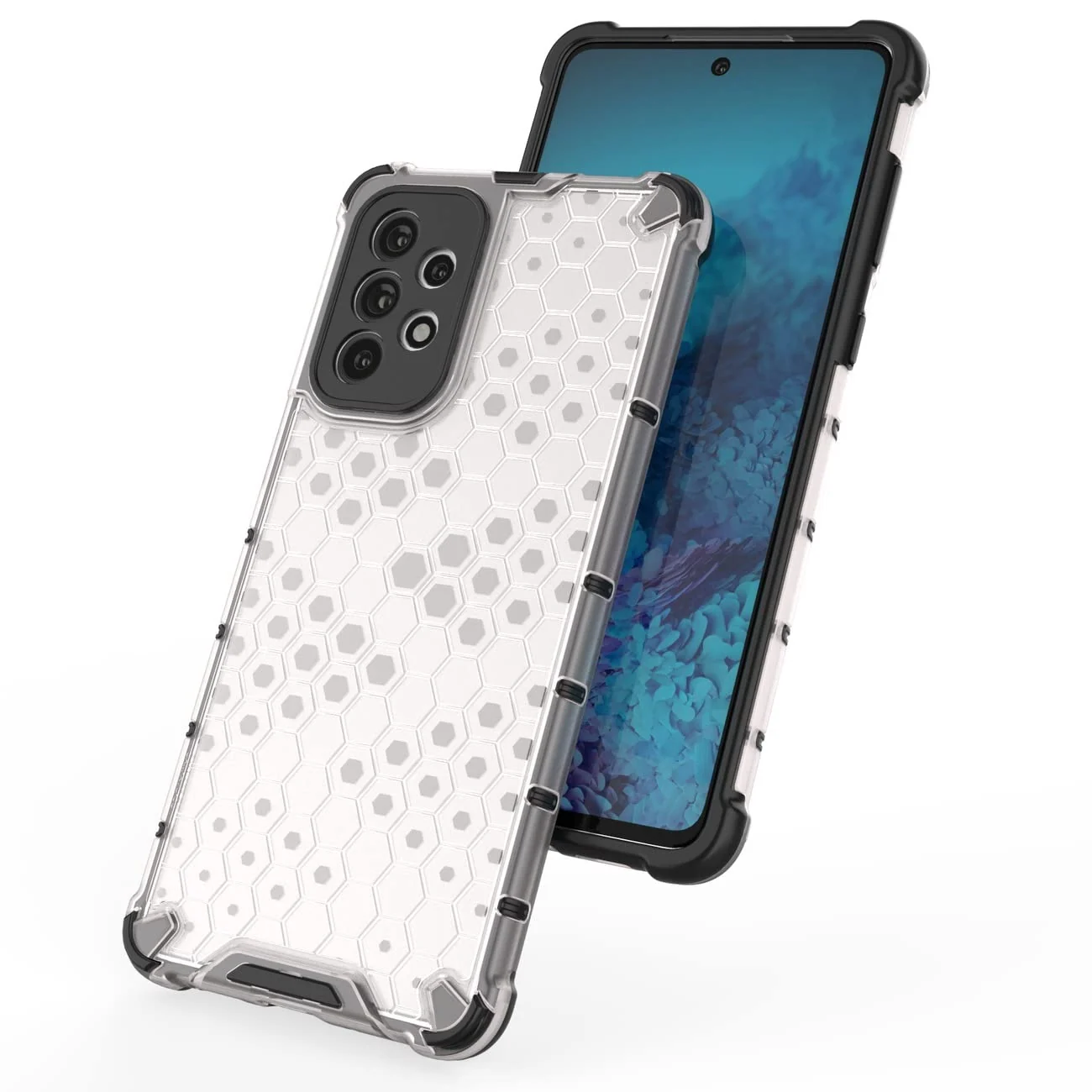 DL3 Mobilak Honeycomb Protective Case for Samsung Galaxy A72, Shock-absorbing protection, Transparent design, Slim, lightweight profile - Clear