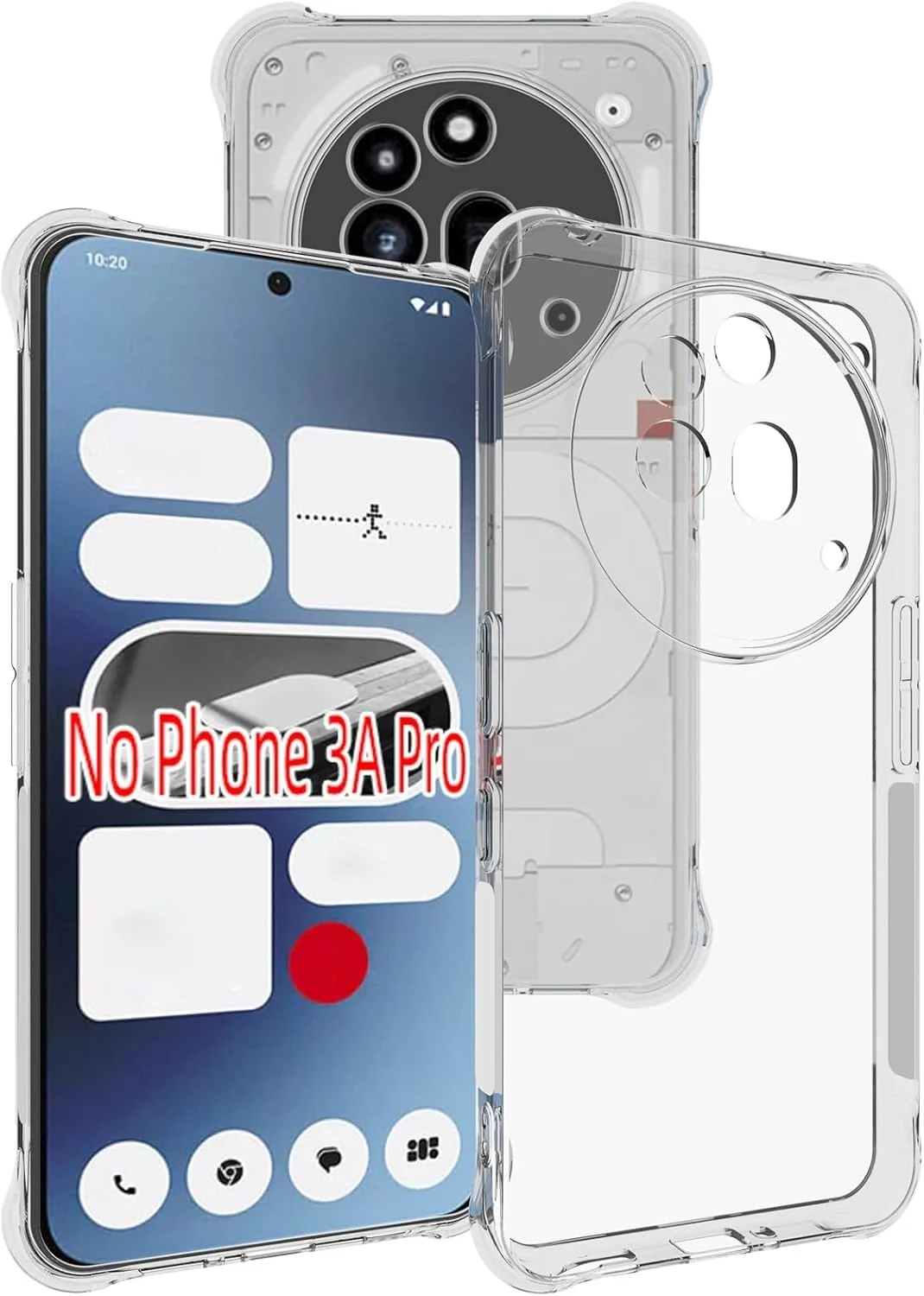 DL3 Mobilak Case Compatible with Nothing Phone 3A Pro, Cover Silicone TPU Gorilla Anti-shock Protector Camera Shockproof Corners - Clear