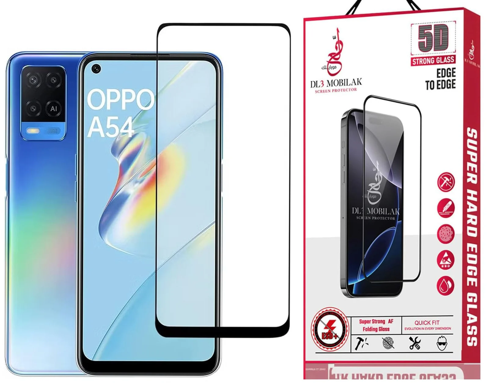 DL3 Mobilak for OPPO A54 4G Tempered Glass Screen Protector, 9H Hardness Anti-Scratch Tempered Glass flim, Case Friendly, Anti-Scratch - Clear