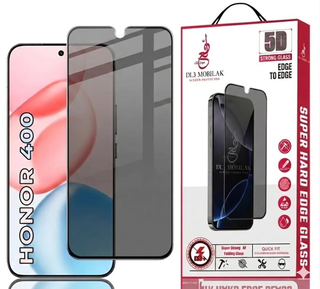 DL3 Mobilak Honor 400 5G Privacy Screen Protector, Does not support fingerprint, Anti-Spy 9H Hardness Tempered Glass Film [Case Friendly] [Bubble Free] - Black