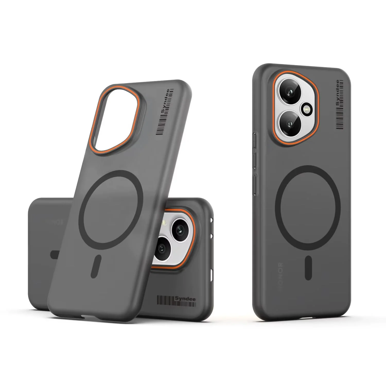 DL3 Mobilak Case Back Cover for Honor 400 5G, Sleek Frosted Translucent Back Only Compatible with Wireless Magnetic Accessories | Anti-Scratch Shockproof Phone Case - Black