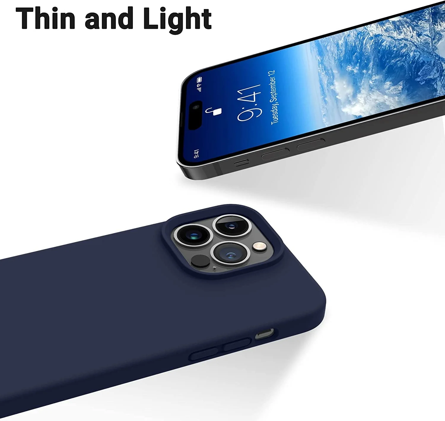 DL3 Mobilak Liquid Silicone Protective Case for iPhone 11 Pro (5.8 Inch) with Camera Protection and Microfiber Lining - Dark Blue