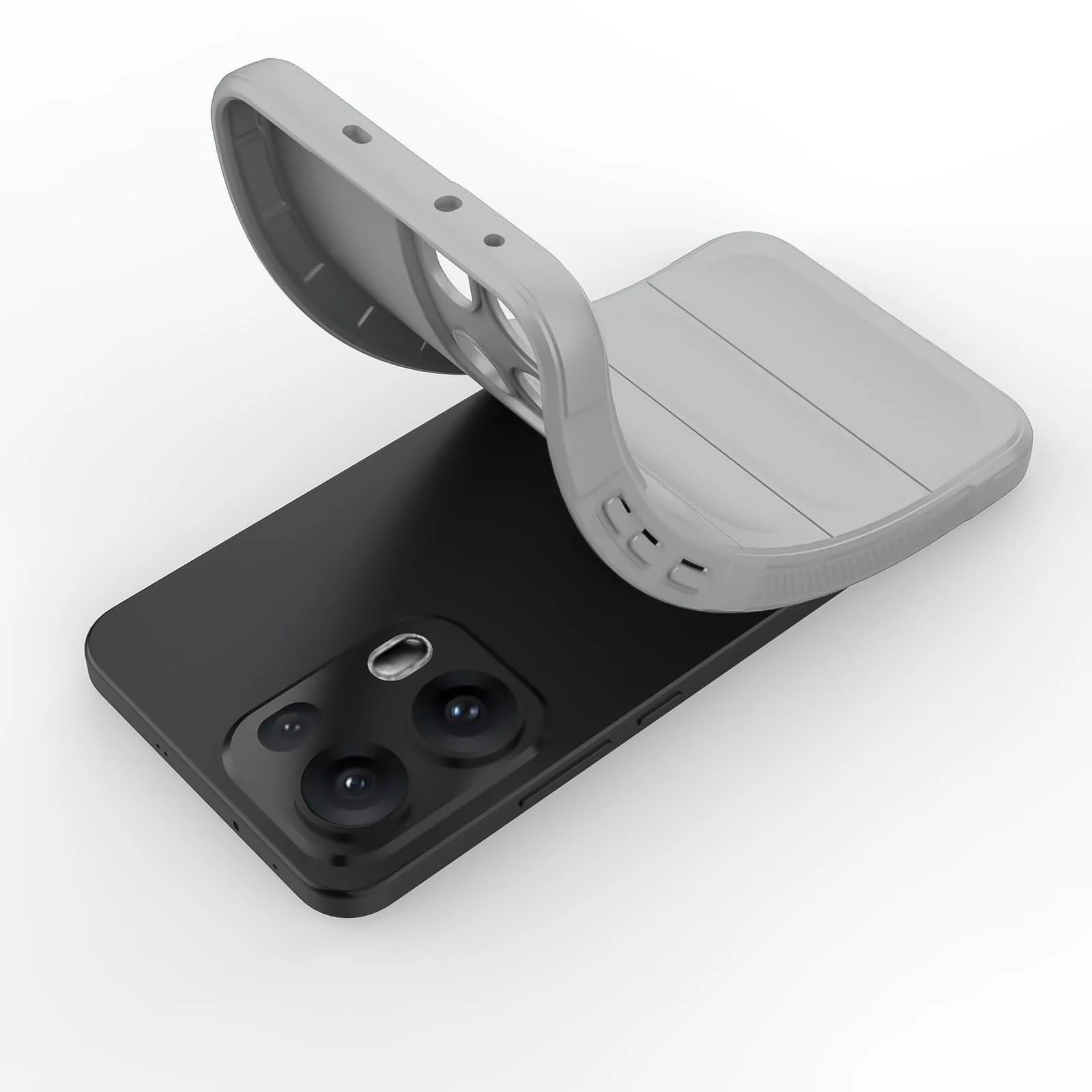 DL3 Mobilak Flexible Silicone and TPU Protective Case with Camera Protection for OPPO Reno 13 Pro 5G - Gray