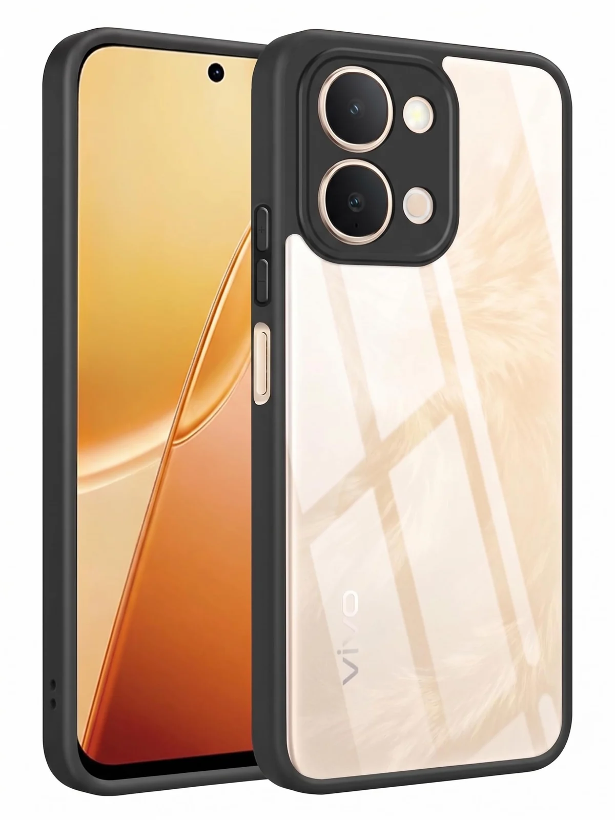 DL3 Mobilak Clear PC and TPU Protective Case for vivo Y31D 4G with Camera Protection and Military-Grade Protection - Black