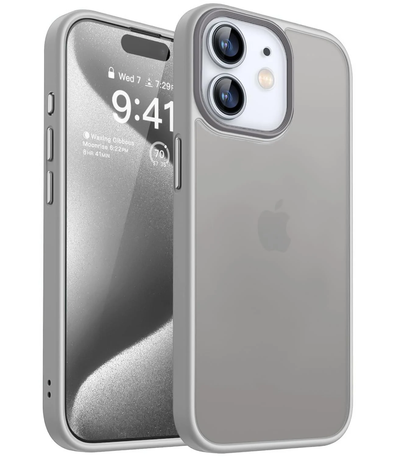 Dl3 Mobilak Matte Case for Apple iPhone 11, Shockproof Drop Protection, Frosted Translucent Matte Back Phone Cover, Anti-Fingerprint (Gray)