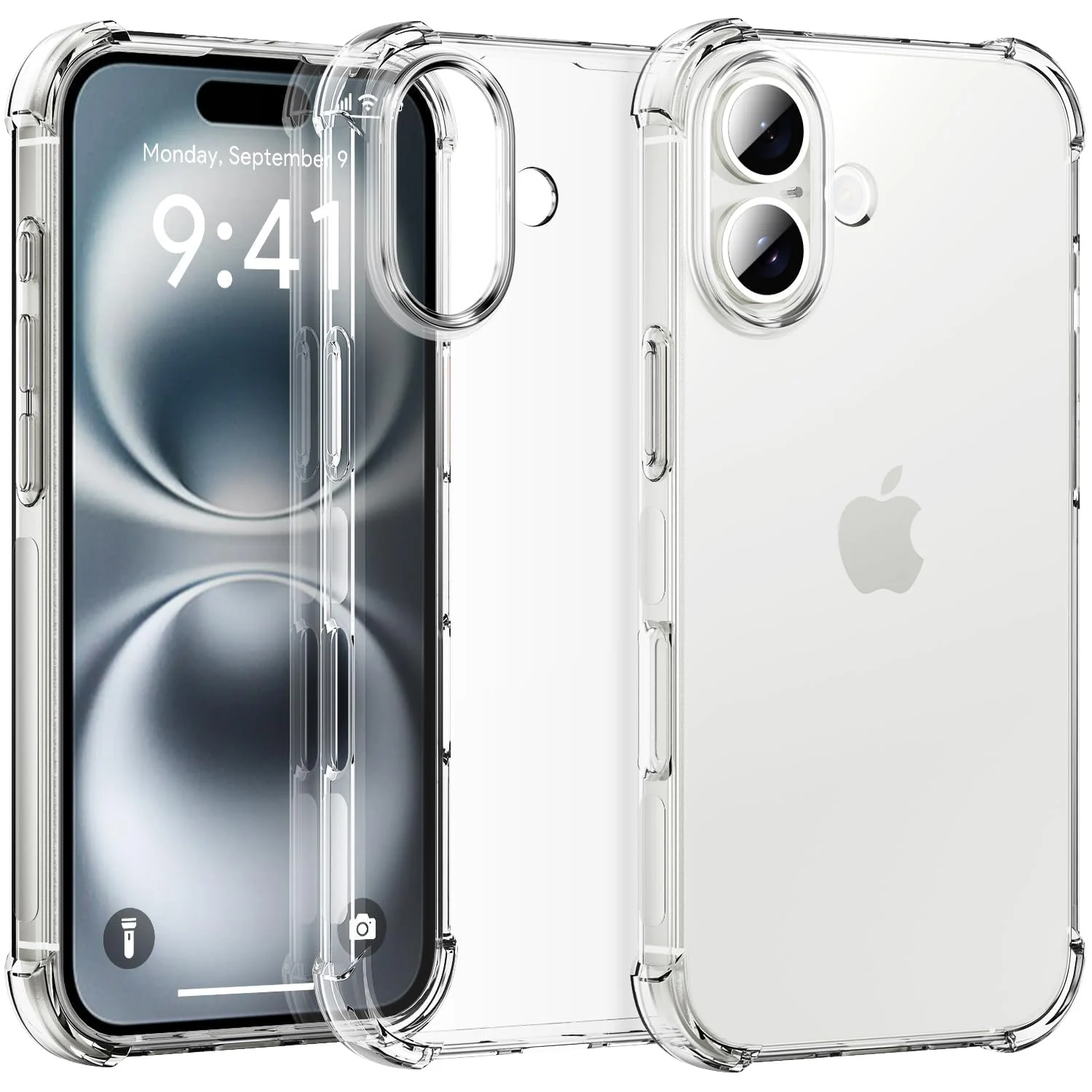 DL3 Mobilak Clear TPU Case for iPhone 16 Puls, Camera protection, Shock-absorbing protection, Non-slip grip