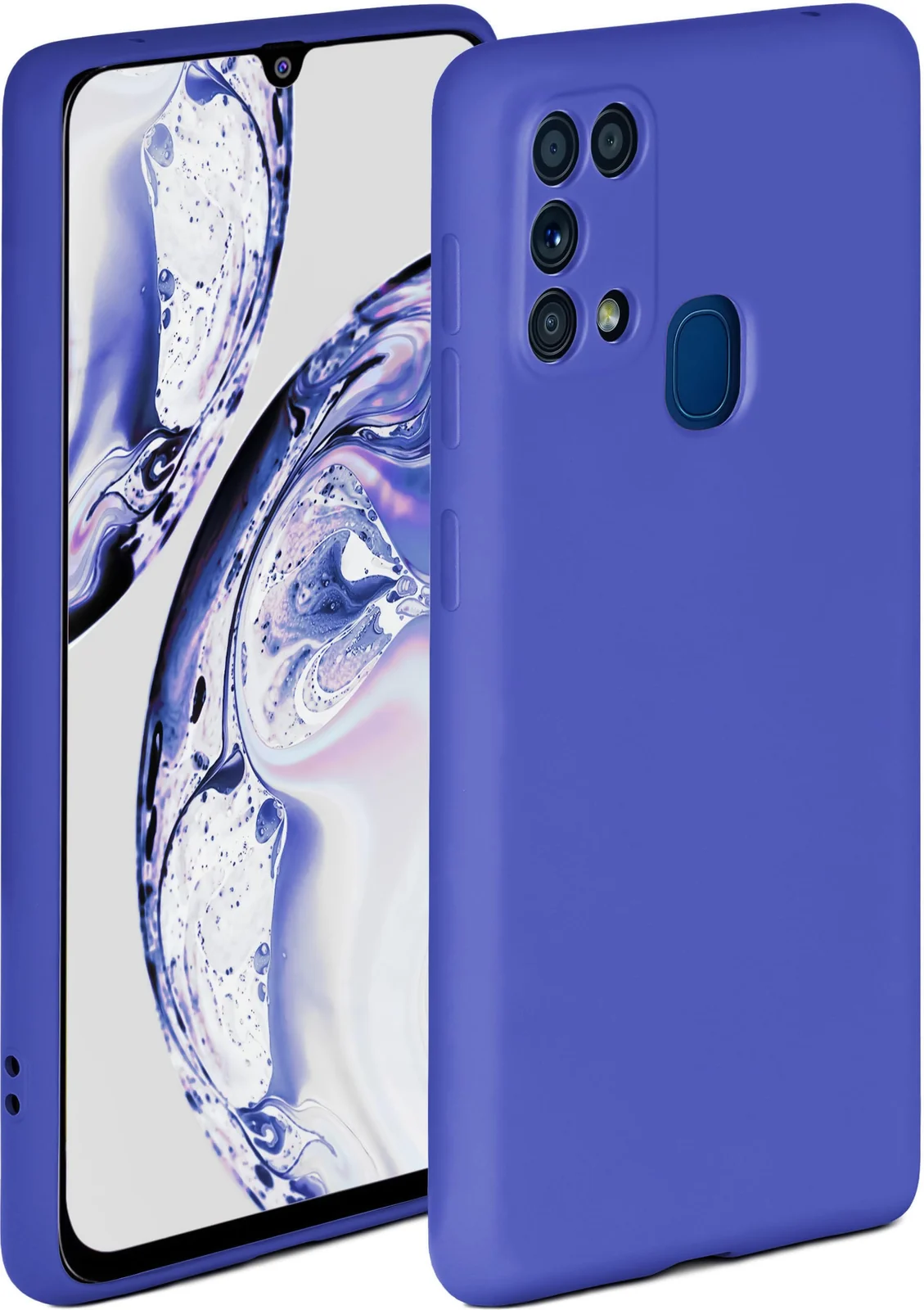 DL3 Mobilak Silicone Protective Case for Samsung Galaxy M31, Shock-absorbing protection, Scratch-resistant surface, Soft microfiber lining - Light Blue