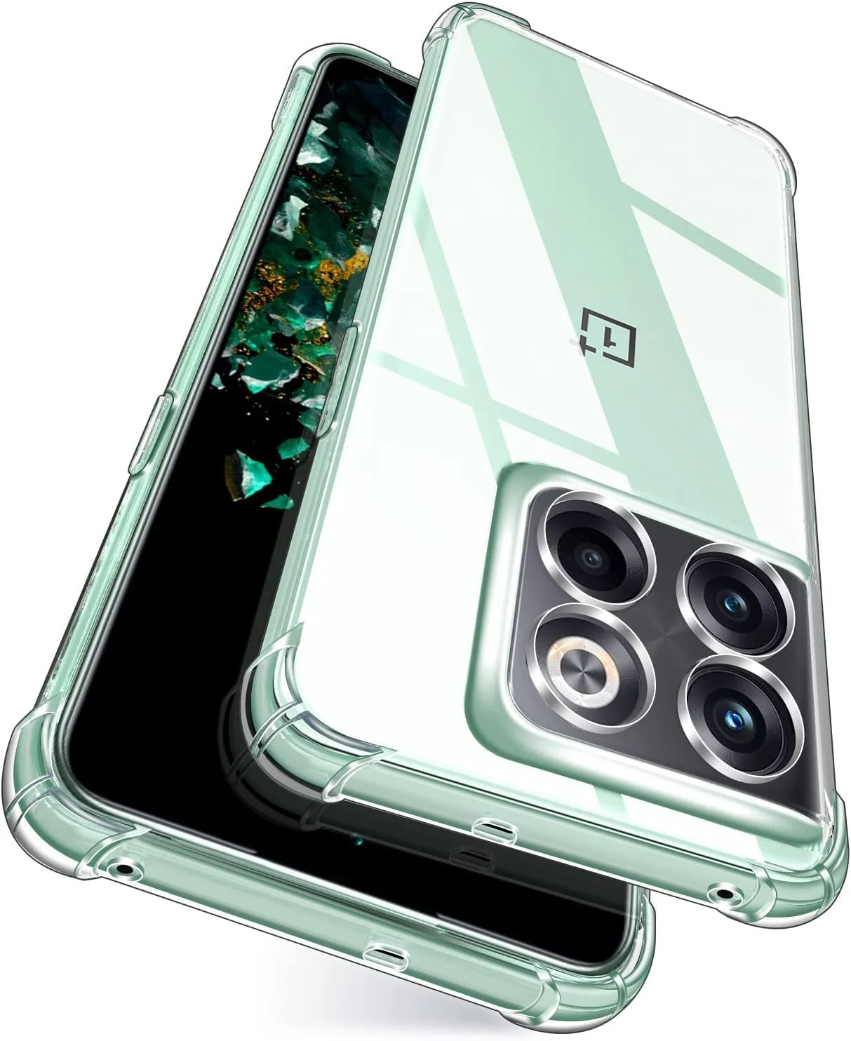 DL3 Mobilak Case Compatible with OnePlus 10T / OnePlus AcePro, Cover Silicone TPU Gorilla Anti-shock Protector Camera Shockproof Corners - Clear