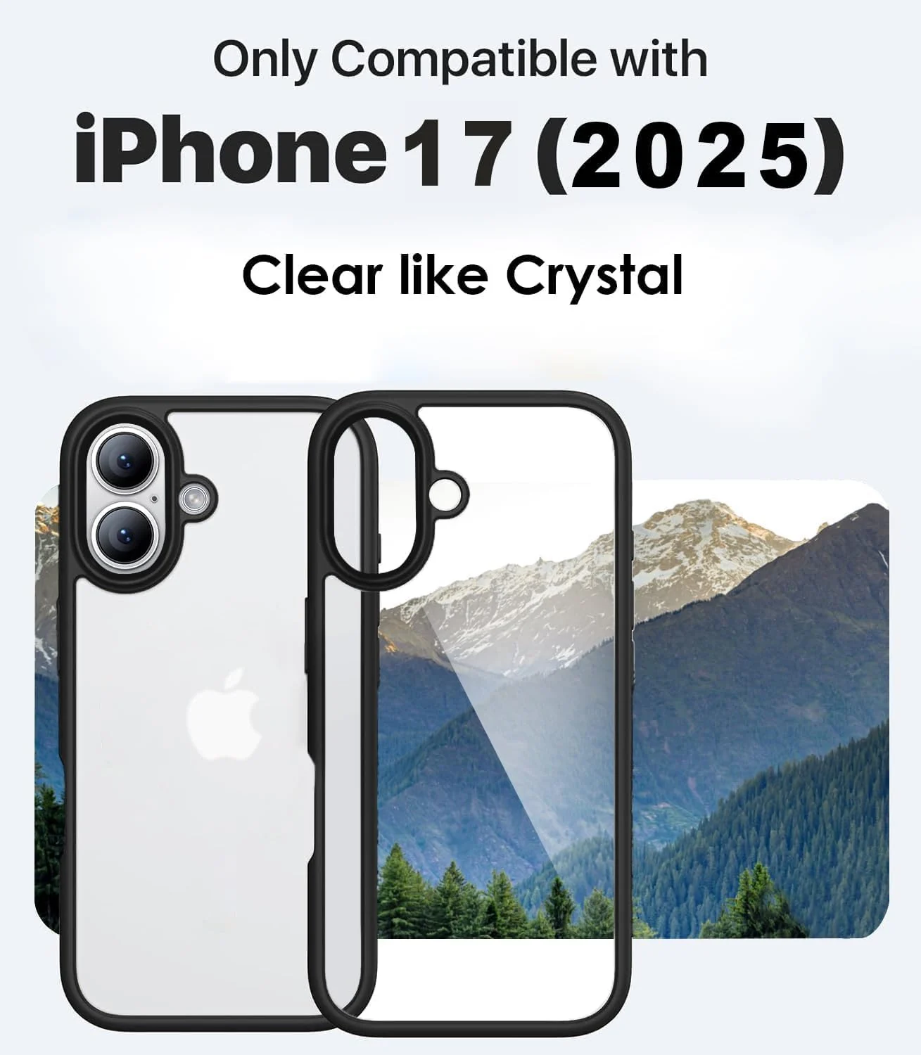 DL3 Mobilak Clear TPU Case for iPhone 17 6.3-Inch, Shock-absorbing protection, Anti-fingerprint finish, Non-slip grip - Black