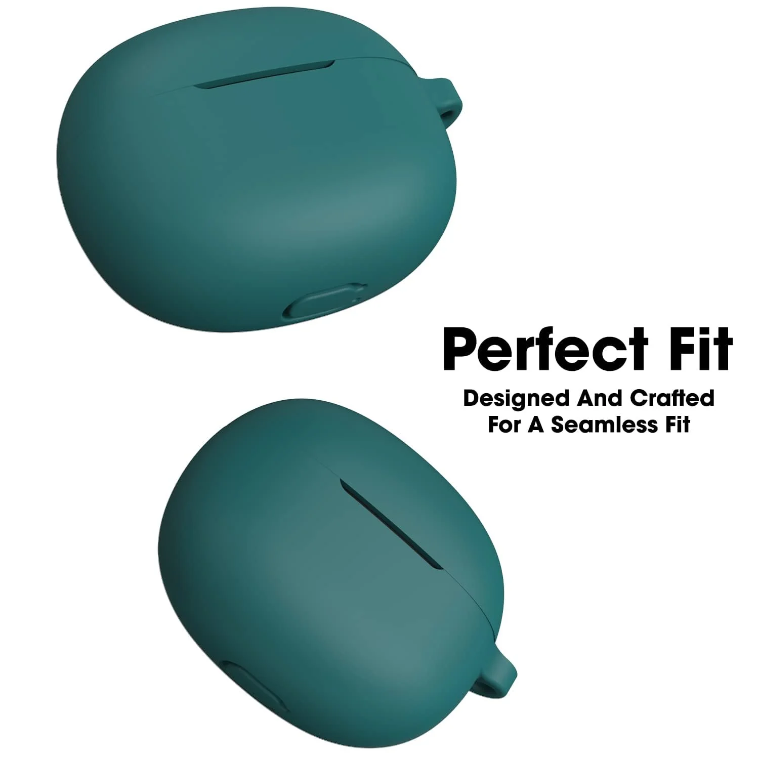 DL3 Mobilak Silicone Case Compatible with realme Buds T100 Earbuds, Soft Silicone Protective Case Cover, Shockproof Sleeve with Carabiner - Green