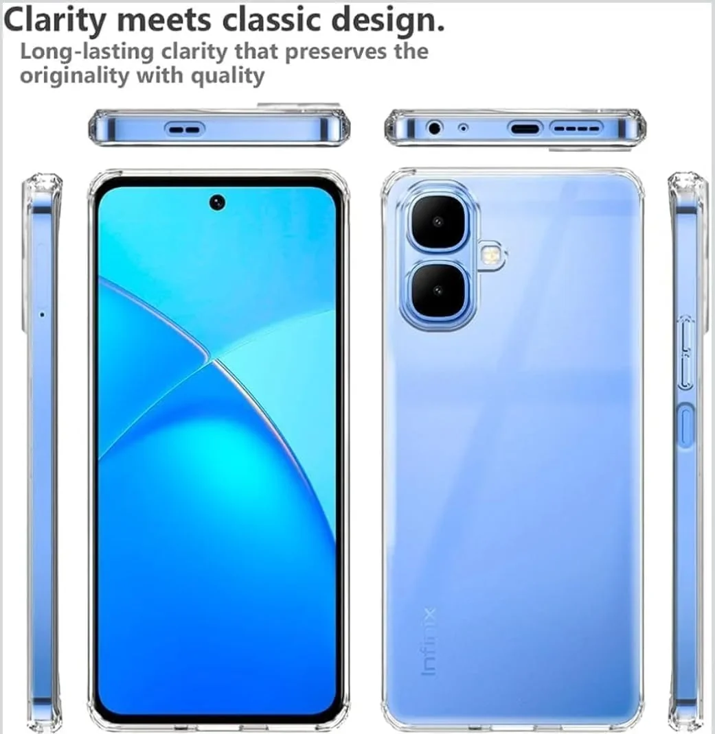 DL3 Mobilak Case Compatible with Infinix Smart 10 / Tecno Pop 10 Case Crystal Soft TPU Gel Case Flexible Silicone Anti-Scratch TPU Cover - Clear