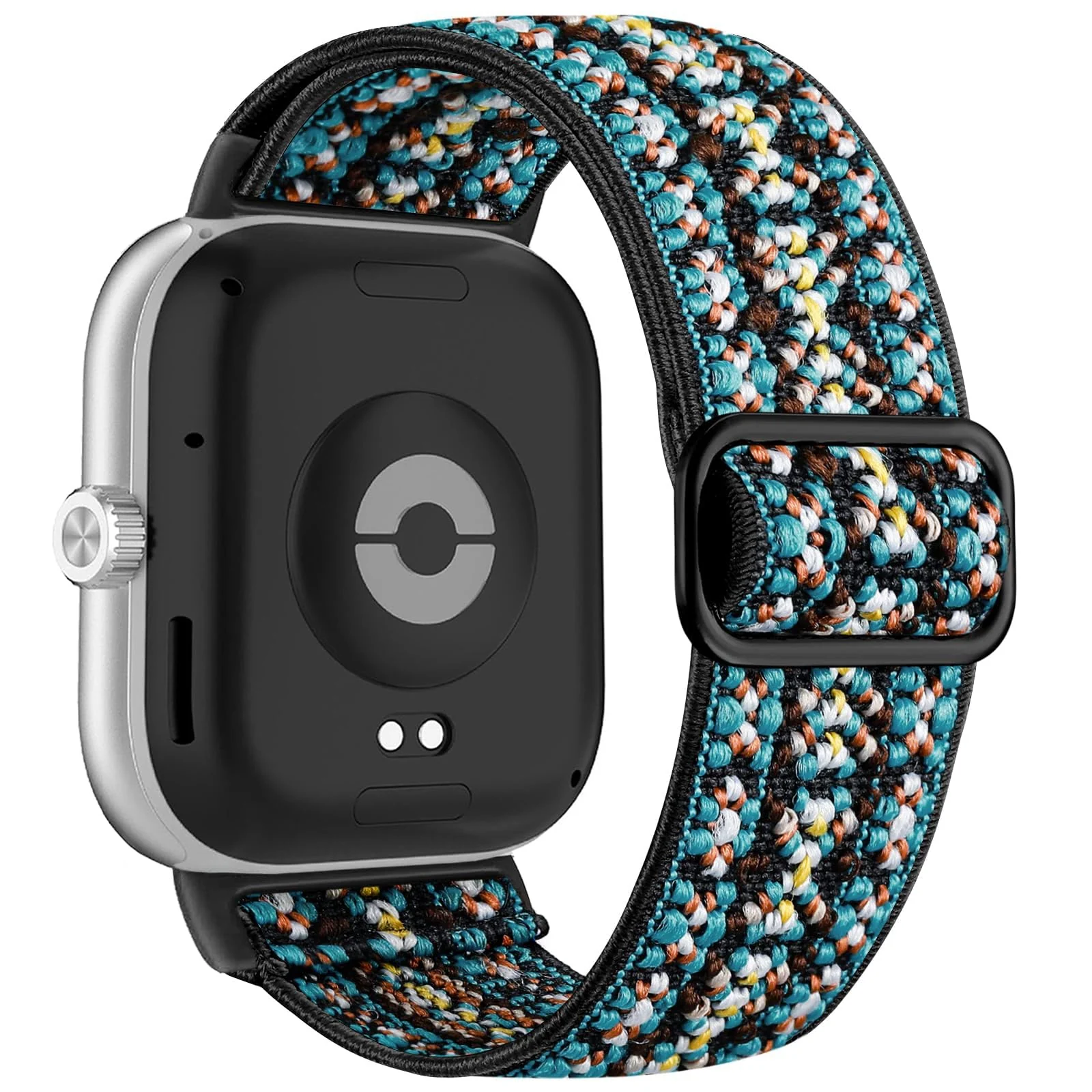 DL3 Mobilak Nylon Strap For Redmi Watch 4/Redmi Watch 5/Xiaomi Smart Band 8 Pro/Band 9 Pro, Soft Elastic Nylon Straps, Adjustable Stretchy Sports Replacement Bracelets Wristbands for Women Men - Embroidery Blue