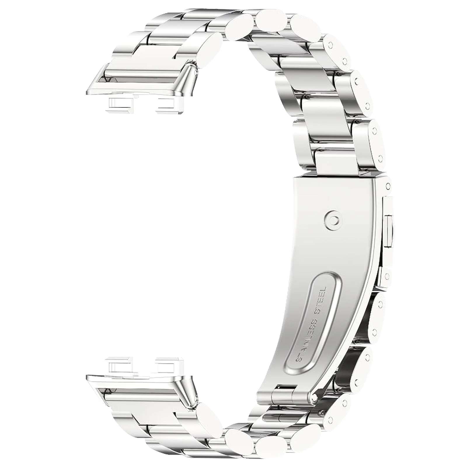 DL3 Mobilak Metal Strap Compatible with HUAWEI Band 10 / HUAWEI Band 9 / HUAWEI Band 8, Stainless Steel Replacement Band with Folding Clasp, Adjustable Replacement Bracelet Wristband - Black