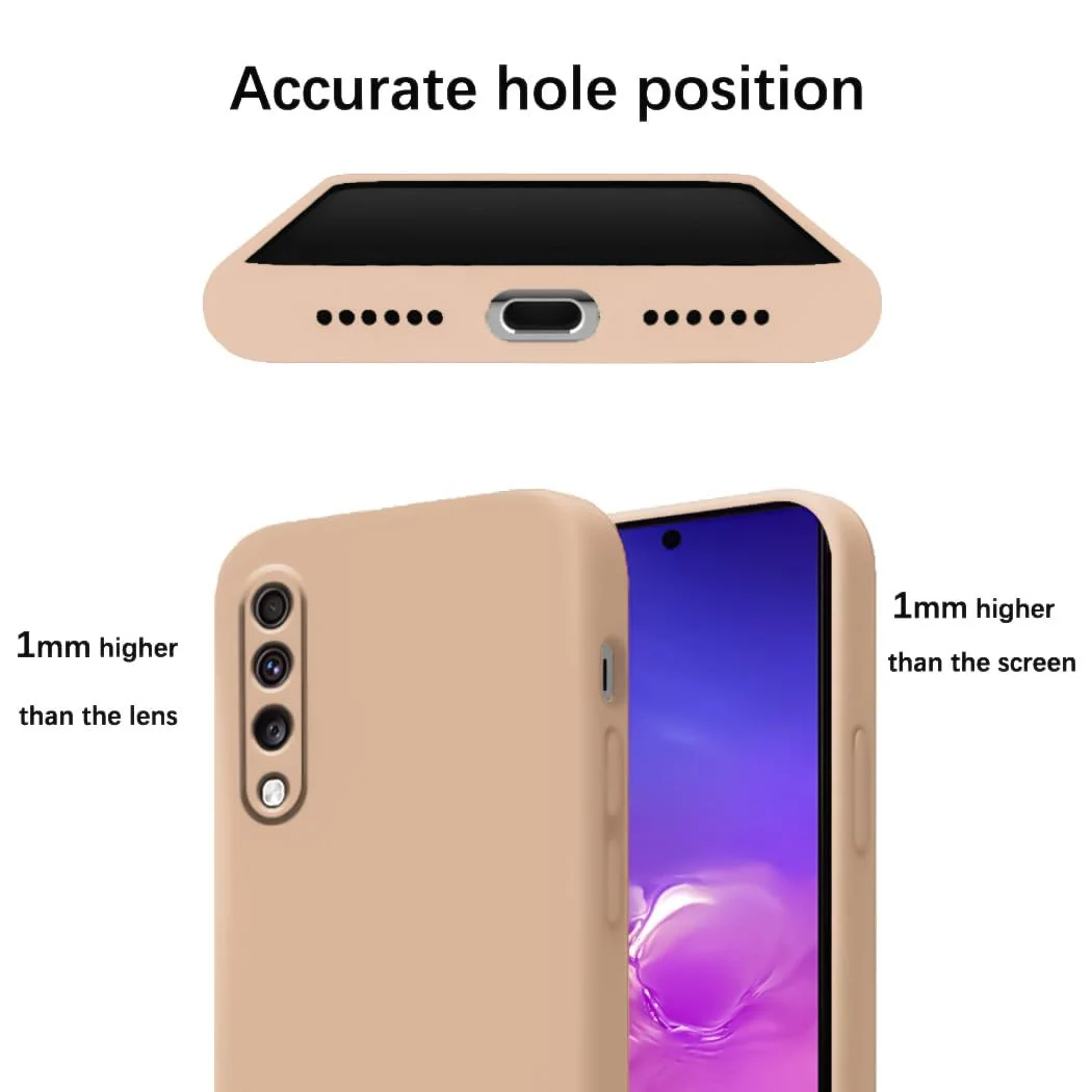 DL3 Mobilak Silicone Protective Case for Samsung Galaxy A70 / A70s, Shock-absorbing protection, Scratch-resistant surface, Soft microfiber lining - Light Orange