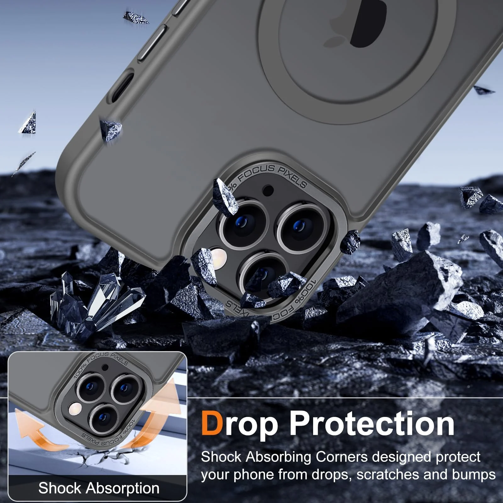 DL3 Mobilak Case for iPhone 11 Pro 5.8-Inch Magnetic Translucent Matte Phone Cases [Compatible with MagSafe] Thin Slim Fit Shockproof Hard Protective Cover for Men Girls - Gray
