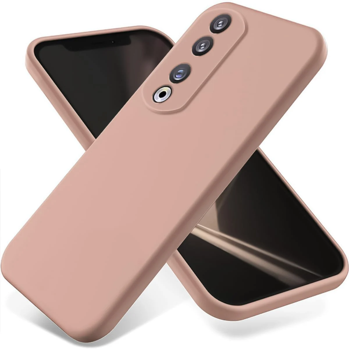 DL3 Mobilak Honor 90 Case, Soft Flexible Silicone Gel Rubber Bumper Cover, Full Body Shockproof Protective Phone Case - Light Orange