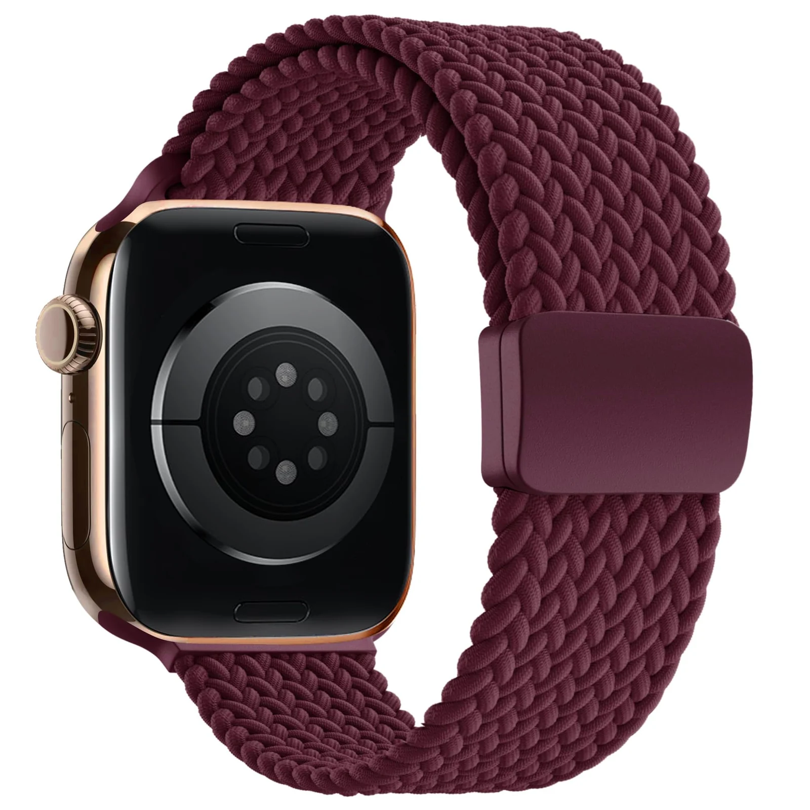 DL3 Mobilak Sport Solo Loop Compatible with Apple Watch Band 42mm 44mm 45mm 46mm 49mm for Women Men, Magnetic Strap Stretchy Braided Wristband for iWatch Series 11 10 9 8 7 6 5 4 3 Ultra 3 2 1 SE SE2 - Black