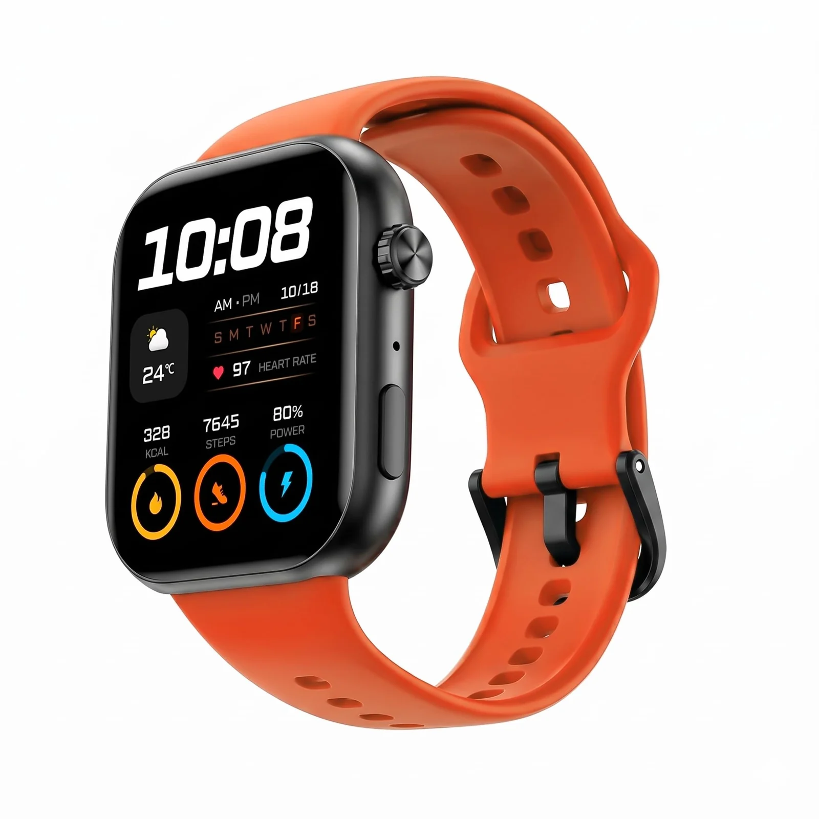 DL3 Mobilak Silicone Bracelet for HONOR Choice Watch 2i Strap, Soft Silicone Sport Replacement Strap for Women/Men, Adjustable Waterproof Sports Band for HONOR Choice Watch 2i - Orange