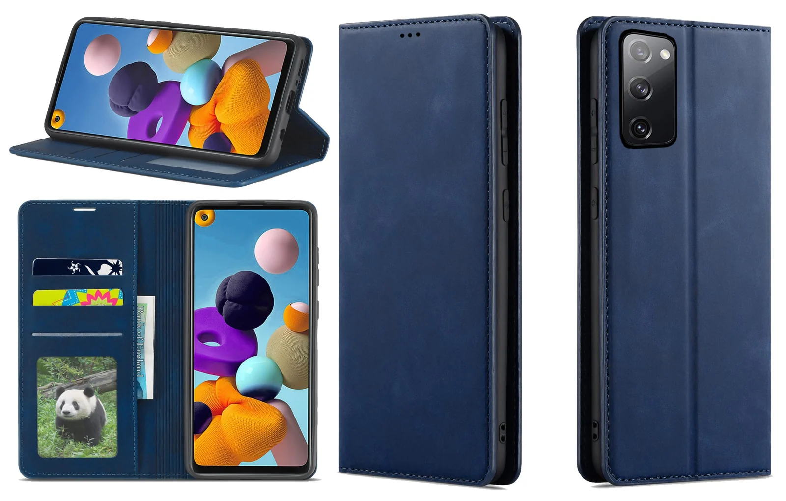 Dl3 Mobilak Premium PU Leather Flip Folio Case for Samsung Galaxy S20 FE 4G 5G 2020/2022, Magnetic Closure Protective Case Kickstand Card Cash Slot Shockproof Durable Wallet Cover Soft TPU (Gray)