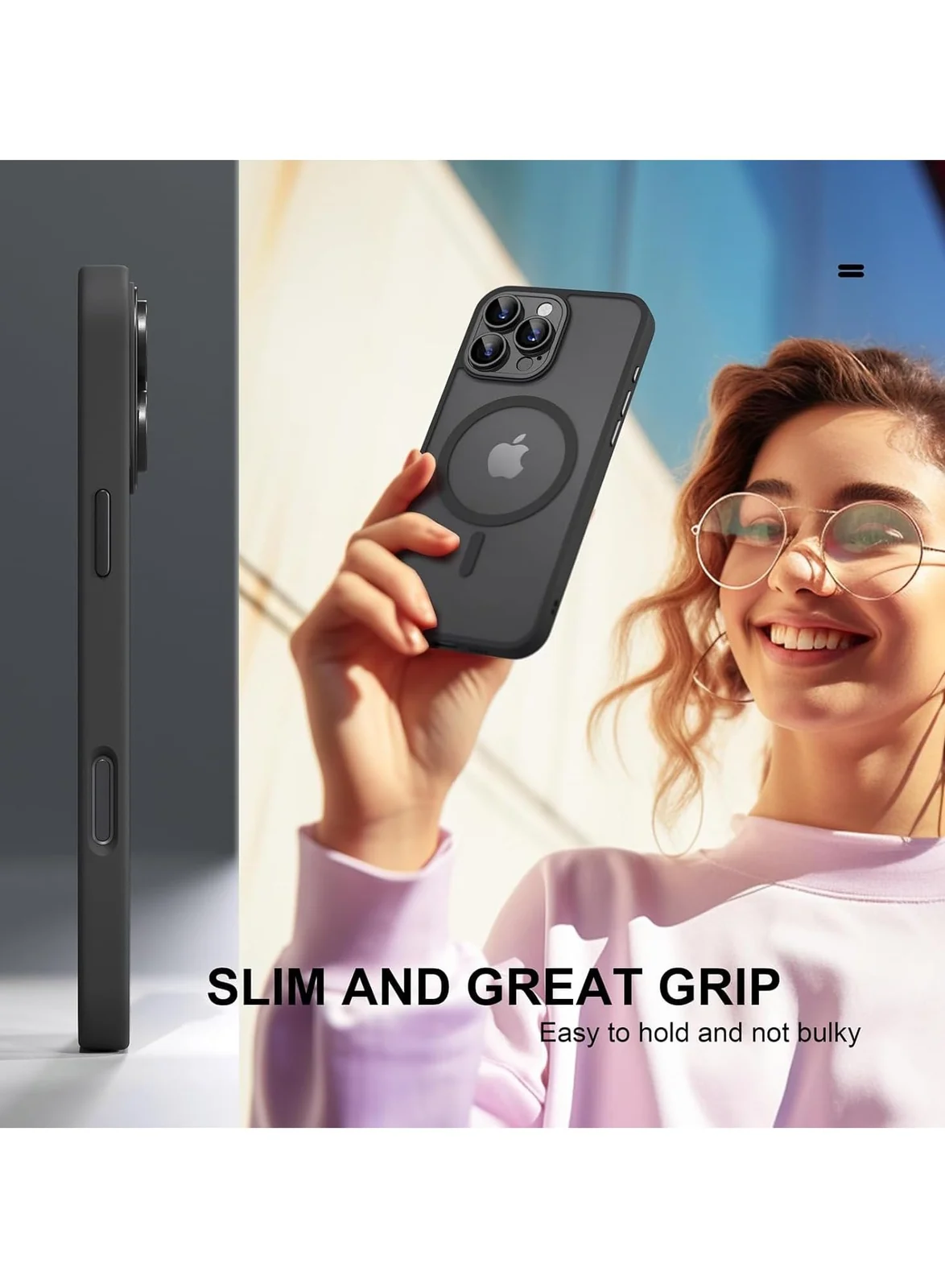 DL3 Mobilak Translucent Matte Case for iPhone 11, Compatible with MagSafe accessories, Supports wireless charging, Camera protection - Black
