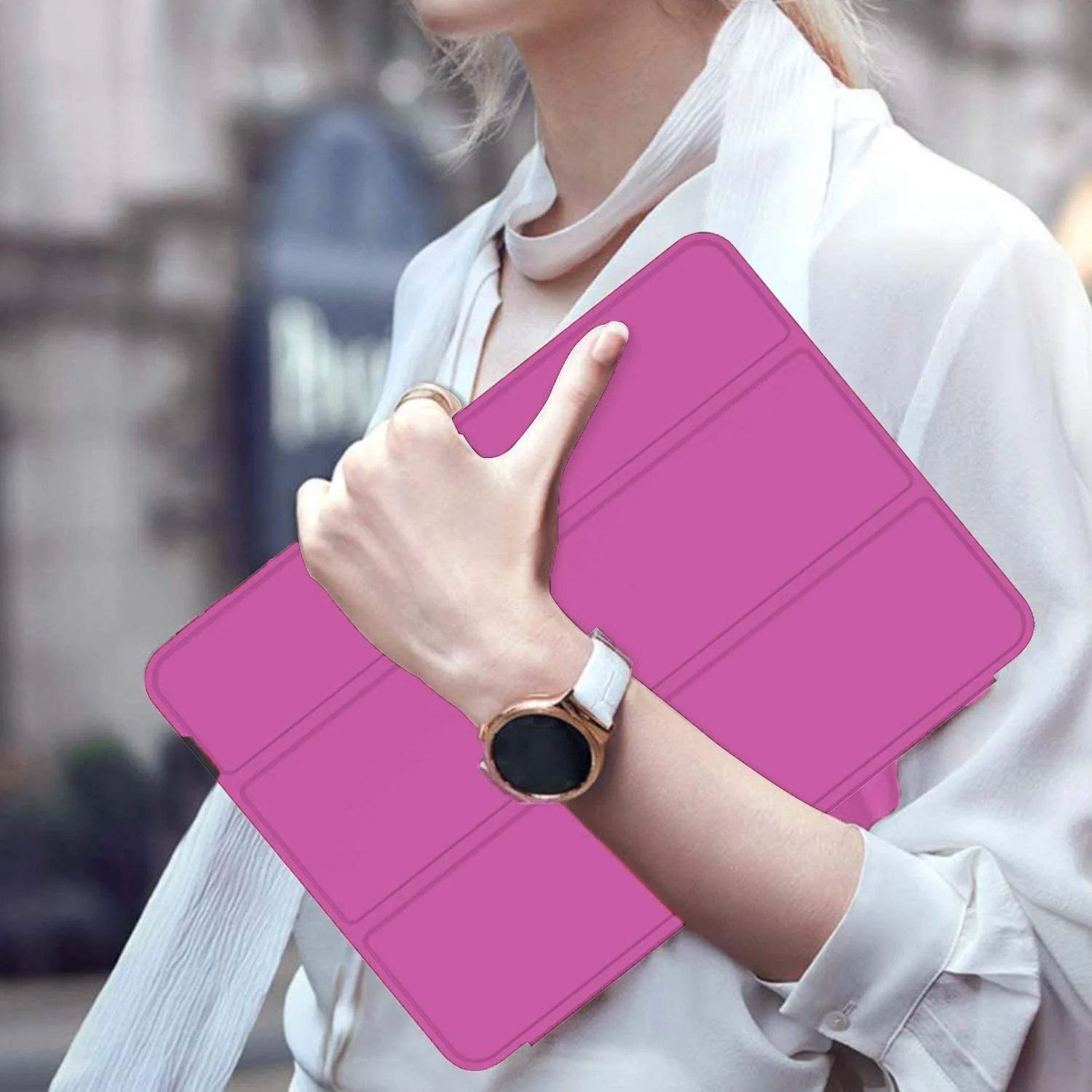 DL3 Mobilak Smart Case Compatible with iPad Mini 1/2/3 Case, Case Flip Cover Leather Case Soft TPU Back And Trifold Stand With Auto Sleep For iPad Mini 1st/2nd/3rd Generation 7.9 inch - Fuchsia
