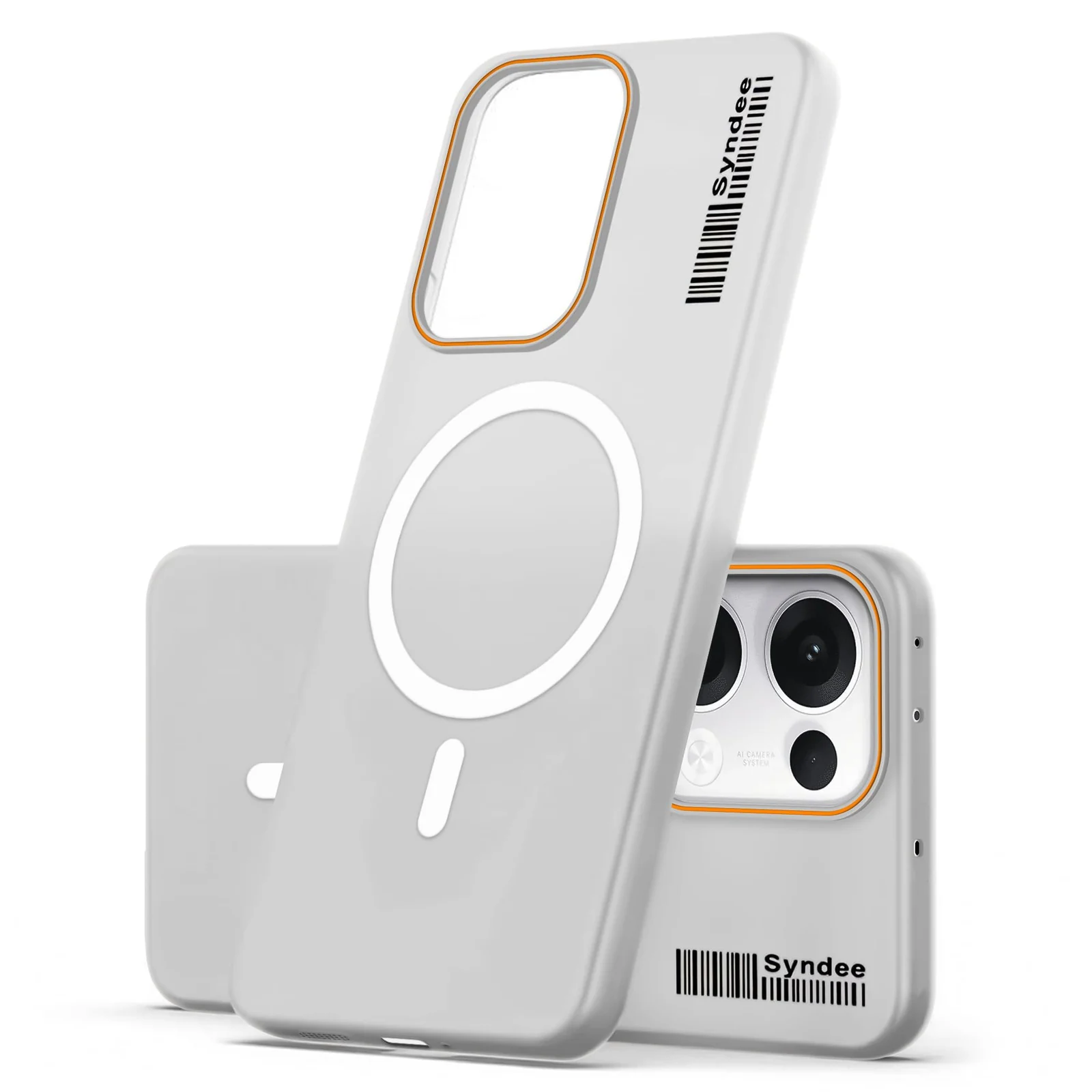 DL3 Mobilak Matte MagSafe-Compatible Magnetic Case for OPPO Reno 13 5G with Camera Protection and Ring Holder - Clear