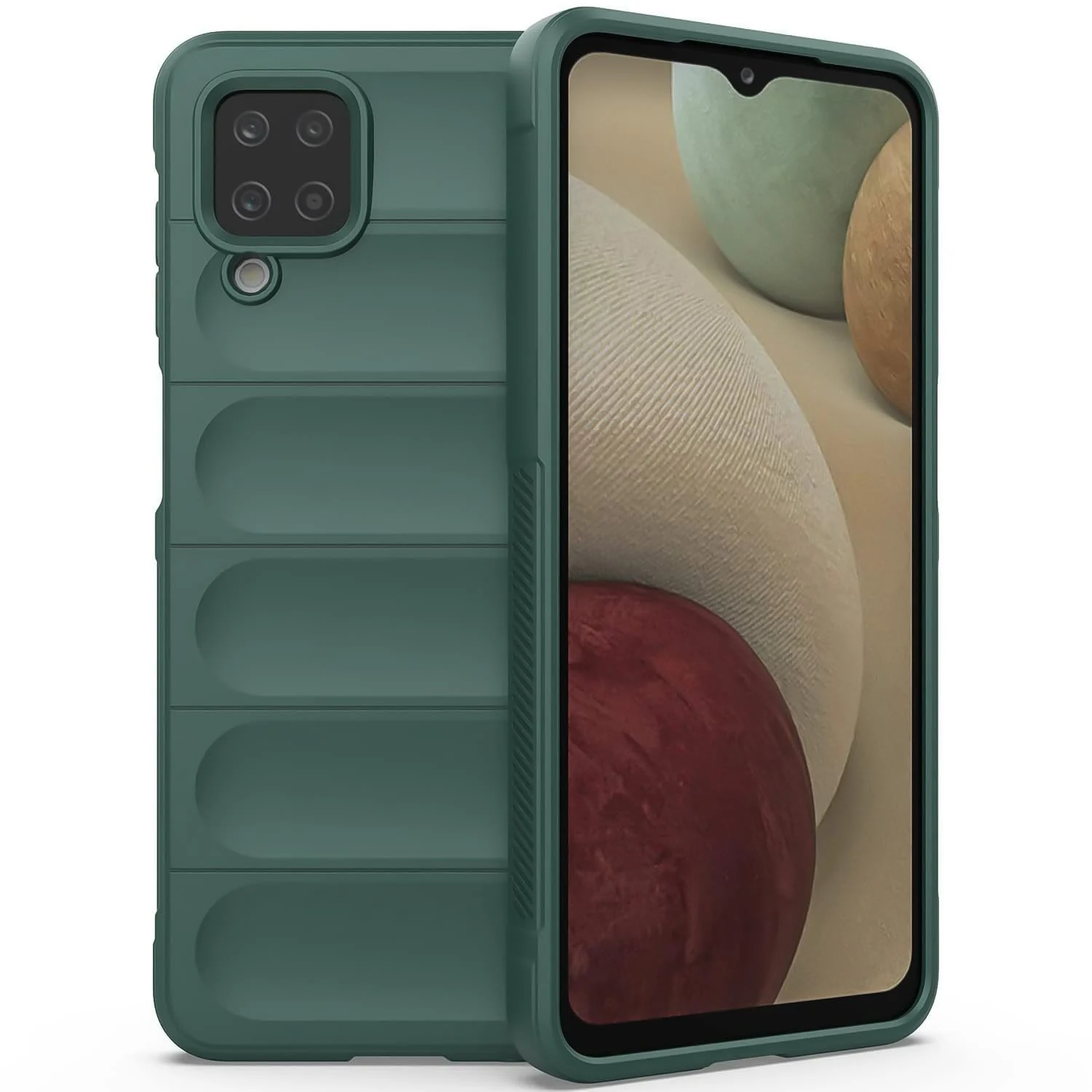 DL3 Mobilak Flexible Silicone and TPU Protective Case with Camera Protection for Samsung Galaxy A12 / M12 - Green