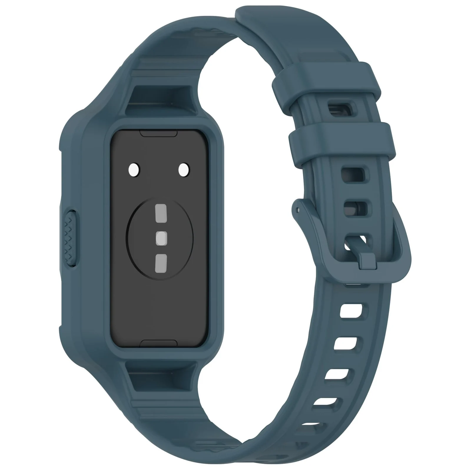 MOBIGON Rugged Silicone Strap with Bumper Case for Huawei Band 11, Petrol Blue
