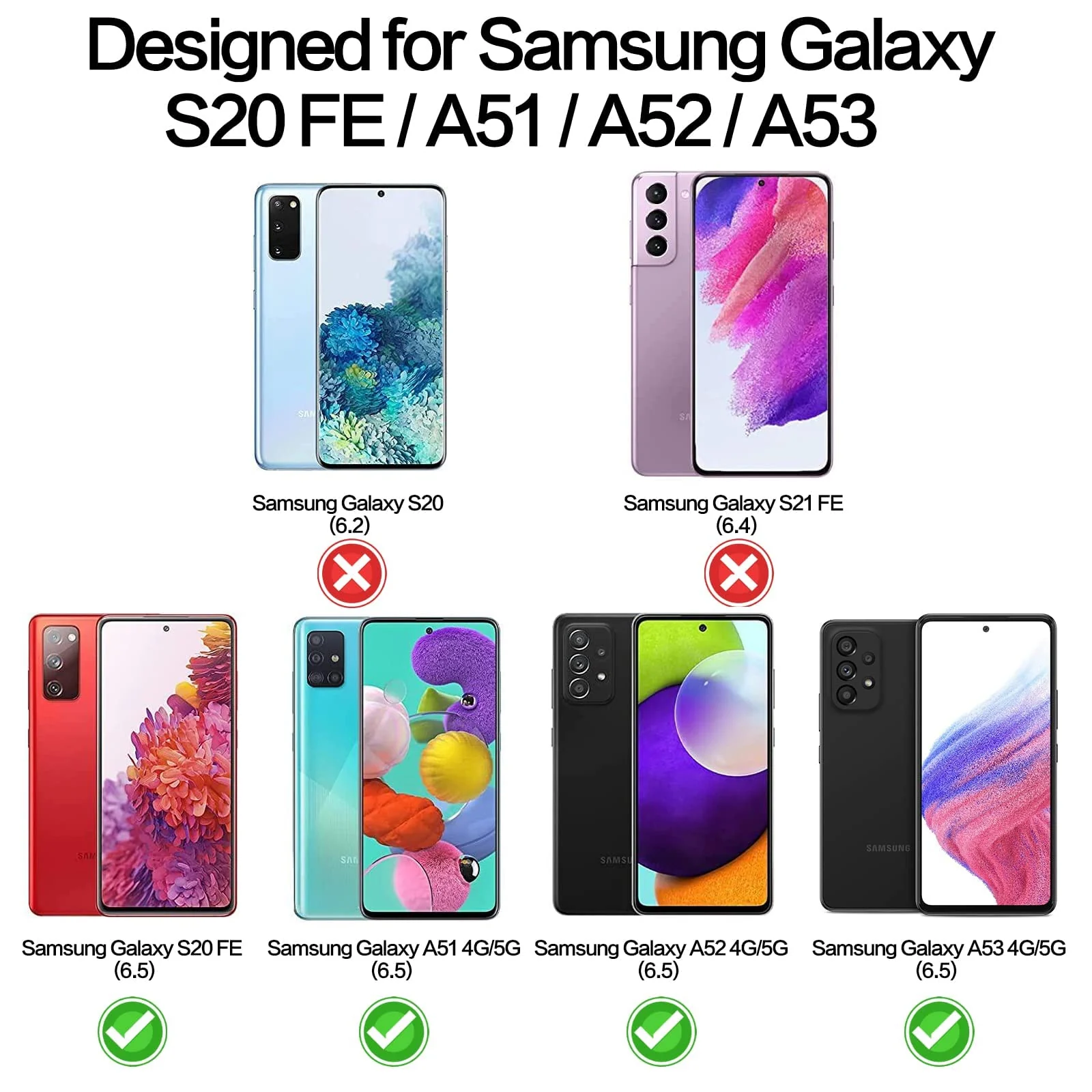 DL3 Mobilak for Samsung Galaxy A52s, A52, A53 5G, A51, S20 Fe Tempered Glass Screen Protector, 9H Hardness Anti-Scratch Tempered Glass flim, Case Friendly, Anti-Scratch - Clear